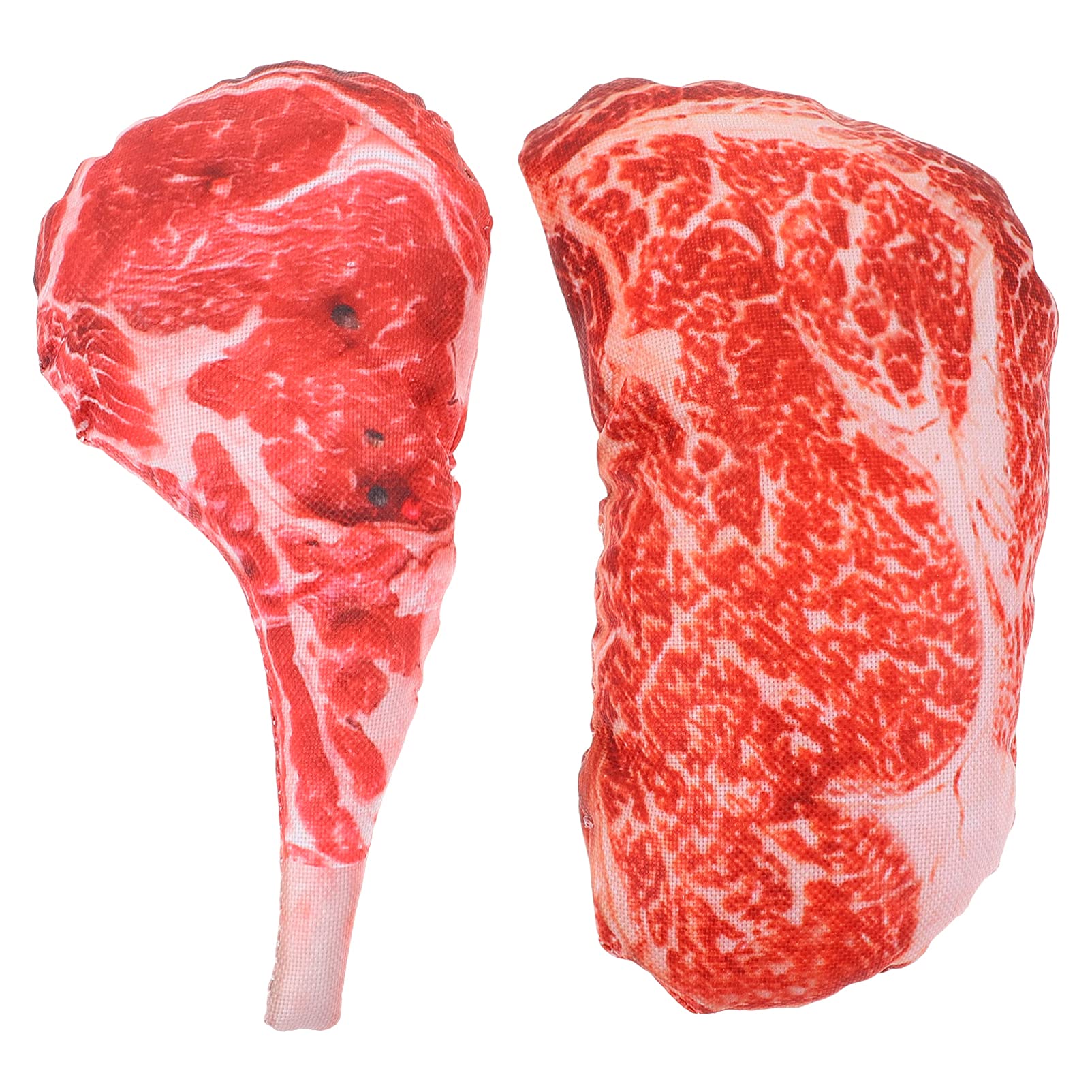 NUOBESTY 2 Pack Dog Chew Toys - Durable Artificial Steak & Plush Squeaky Toys for Puppy Teething, Training & Dental Care - Perfect for Small Medium Dogs Indoor Outdoor Play