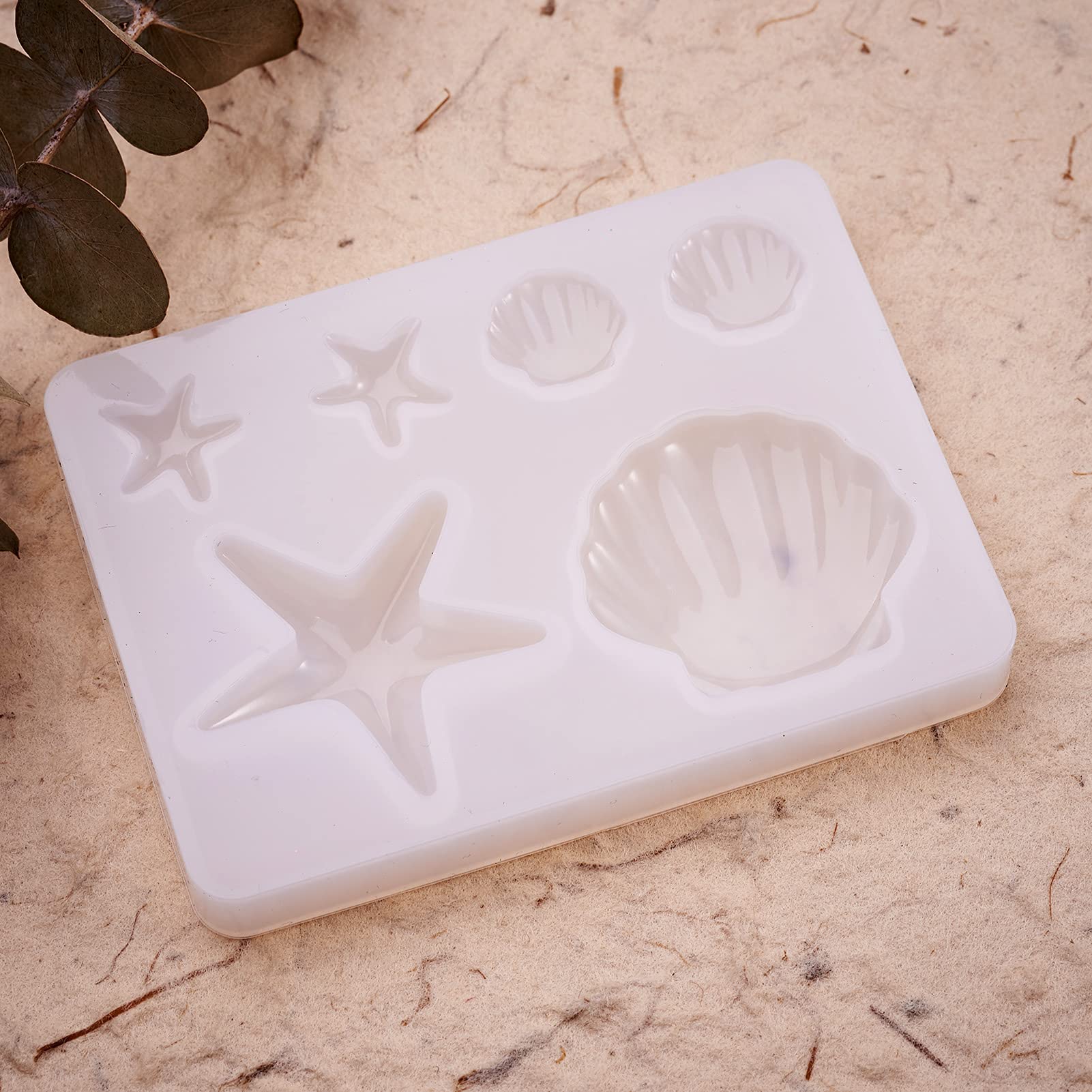 5pcs Silicone Starfish Shell Molds - DIY Marine Organism Resin Casting Molds for UV Epoxy Jewelry Making, Summer Beach Theme Crafts, Home Decor & Gift Ideas