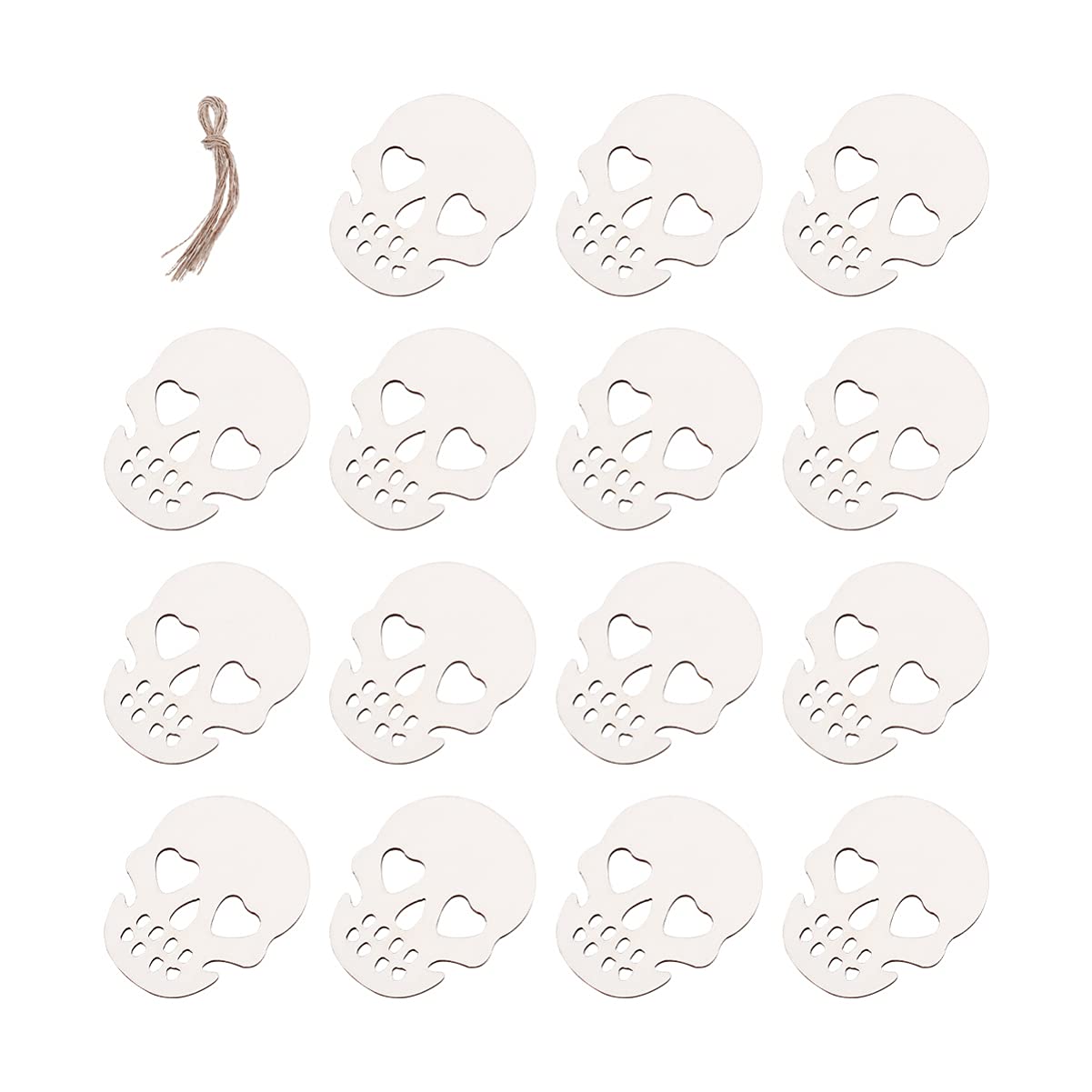 20PCS Unfinished Halloween Wooden Slices Cutouts - DIY Hanging Ornaments for Halloween Decorations, Crafts & Party Supplies - Perfect for DIY Projects, Home Decor, and Halloween Party Decorating