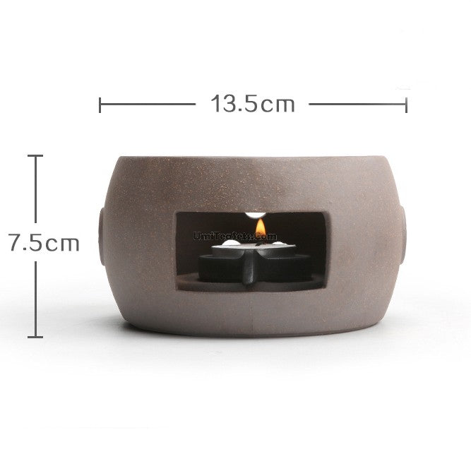 Handmade Coarse Pottery Teapot with Built-in Alcohol Warmer - Perfect for Tea Ceremonies, Home Decor & Gift Giving