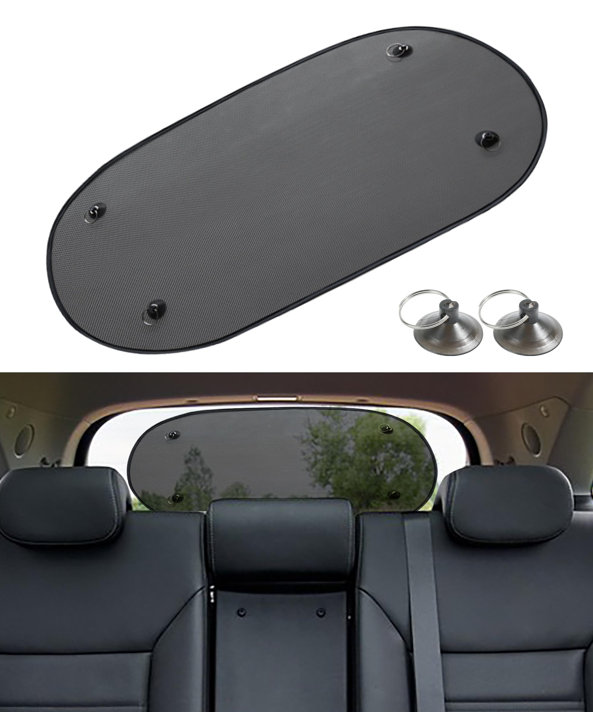 RACOONA Baby Car Window Shade - UV Protection Rear & Back Window Sun Shade for Cars - Windshield Cover for Infants, Pets & Kids - Perfect for Road Trips, Summer Driving & Daily Commutes
