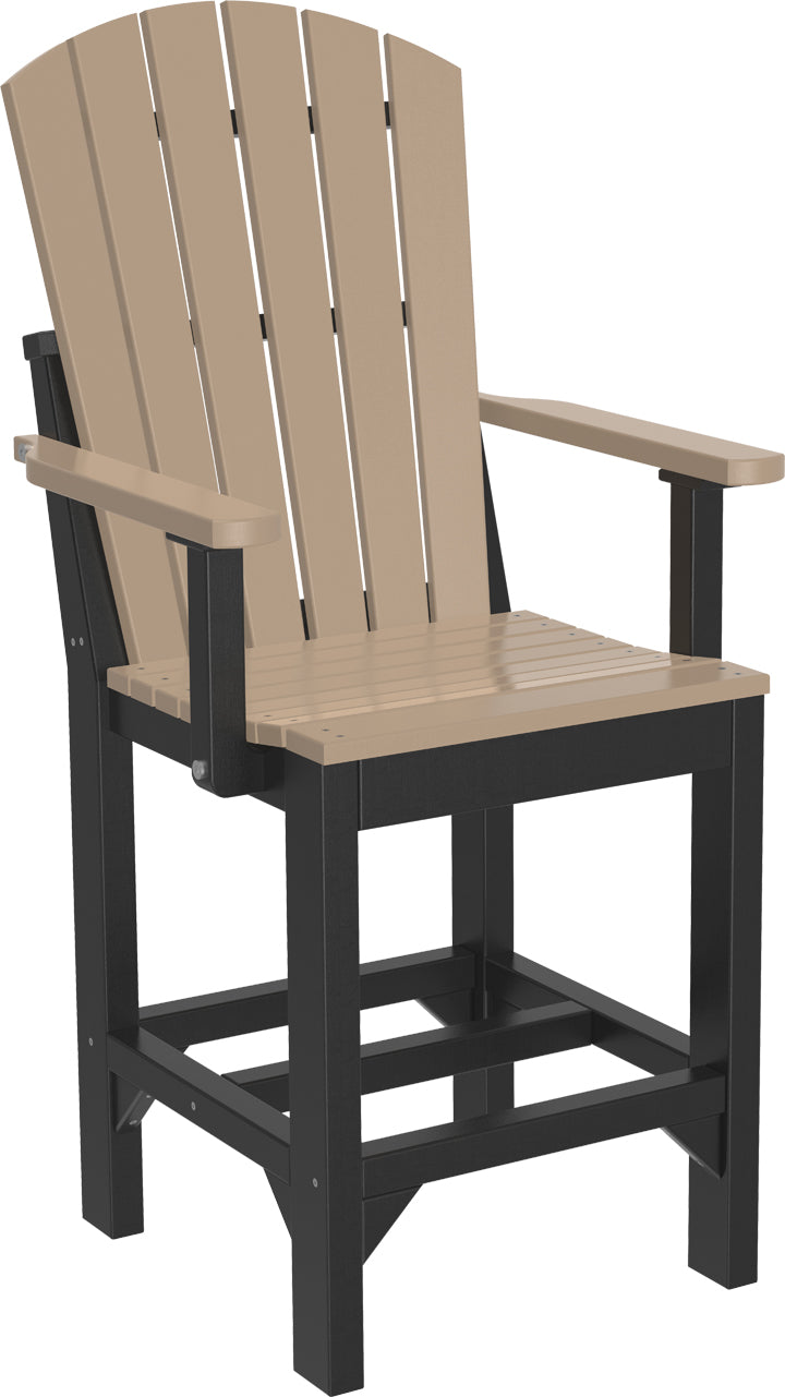 Premium Adirondack Arm Chair - Counter Height Bar Stool for Outdoor & Indoor Use - Perfect for Patio, Deck, Poolside, and Garden Relaxation