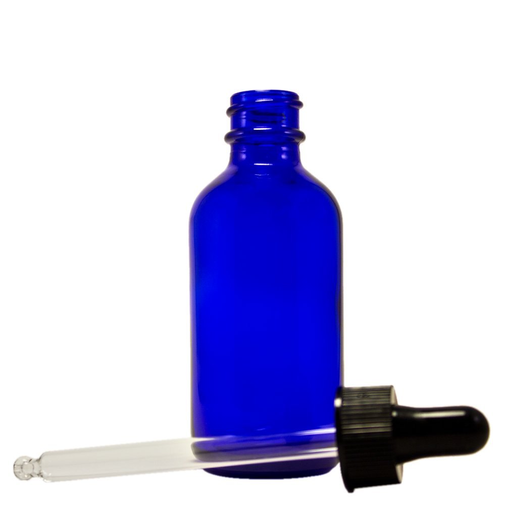 Premium Cobalt Blue Glass Bottle with Dropper - 2 oz Empty Bottle for Essential Oils, Supplements & DIY Skincare - Perfect for Aromatherapy, Liquid Storage & Travel Use