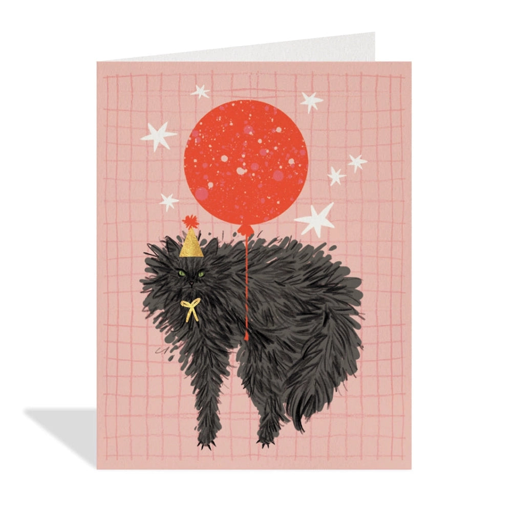 Halfpenny Balloon Cat Greeting Card - Funny Cat Birthday Card for Cat Lovers - Perfect for Birthdays, Anniversaries & Special Occasions