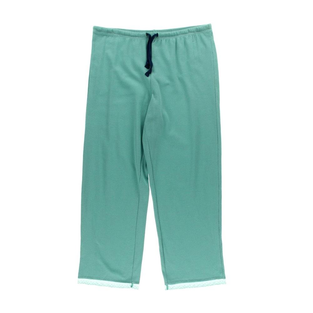 Nautica Women's Solid Waffle Sleep Pants - Soft Cotton Lounge Pajama Bottoms for Relaxing at Home & Cozy Nighttime Comfort