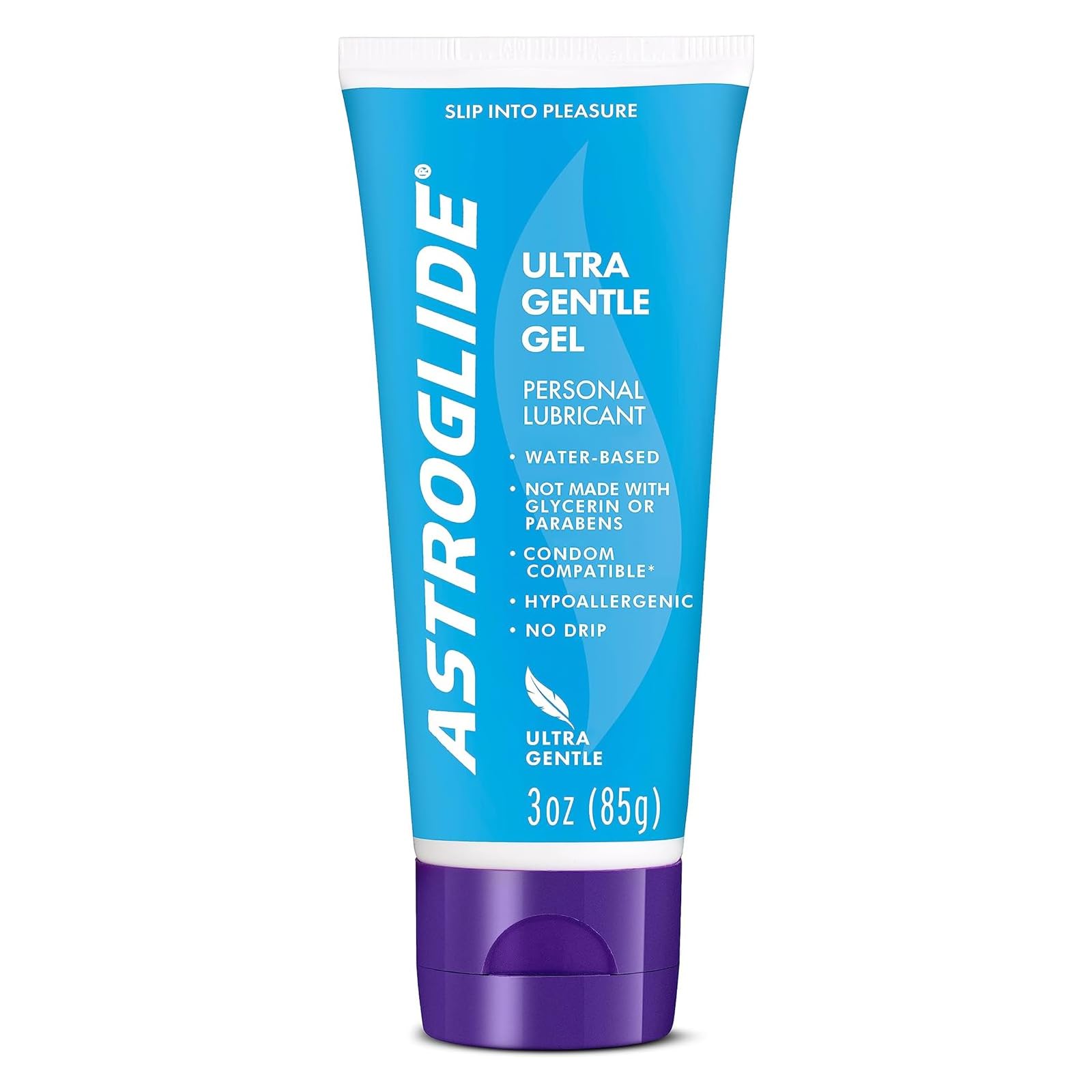 Astroglide Water-Based Personal Lubricant Gel (3oz) - Ultra Gentle, Hypoallergenic, Paraben & Glycerin Free - Long-Lasting Sex Lube for Men, Women & Couples - Safe with Toys - Perfect for Sensitive Skin & Enhanced Intimacy