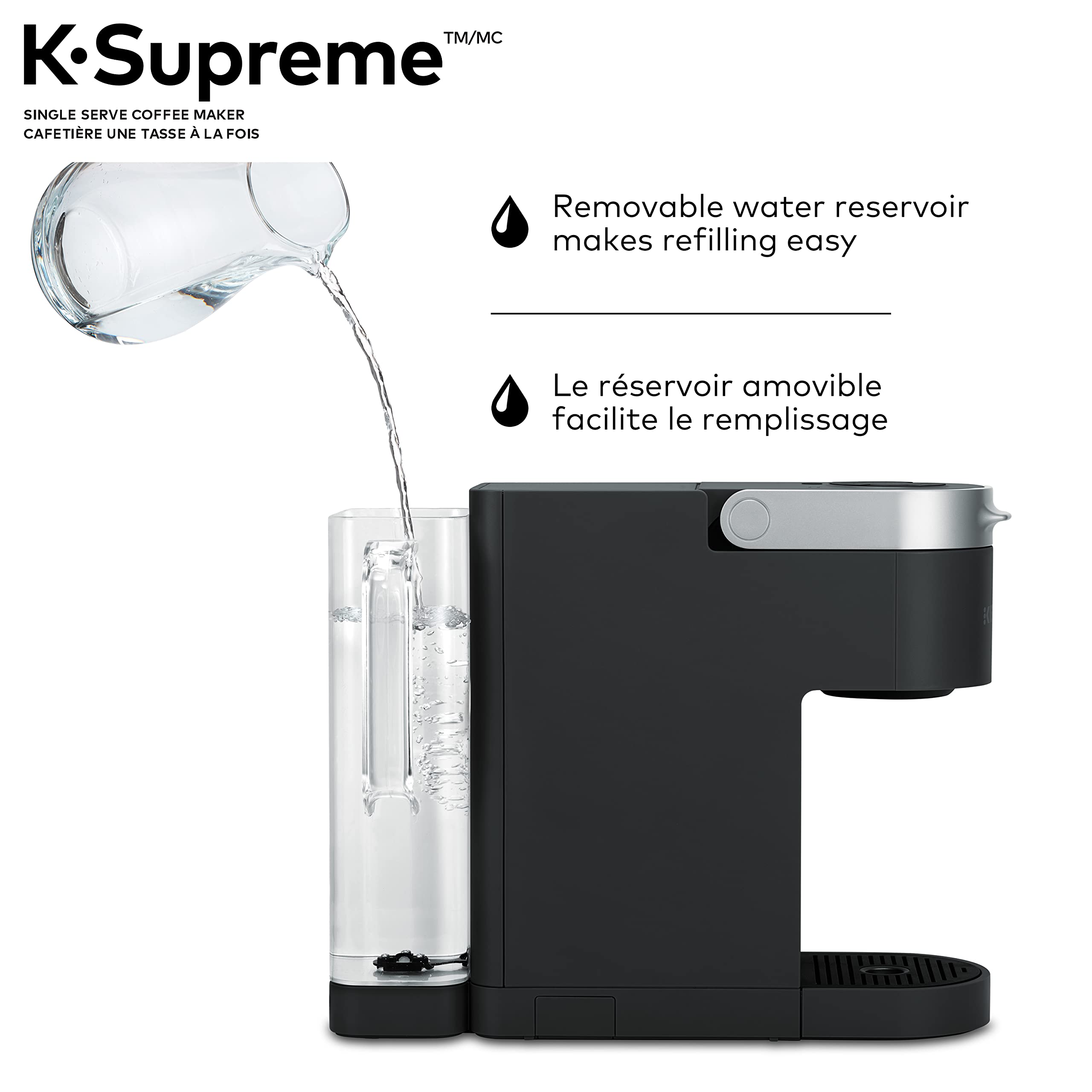 Keurig K-Supreme Single Serve K-Cup Pod Coffee Maker with MultiStream Technology - Fast Brewing, 5 Cup Sizes, Iced Coffee Option - Perfect for Home, Office & Dorm Use (Black)
