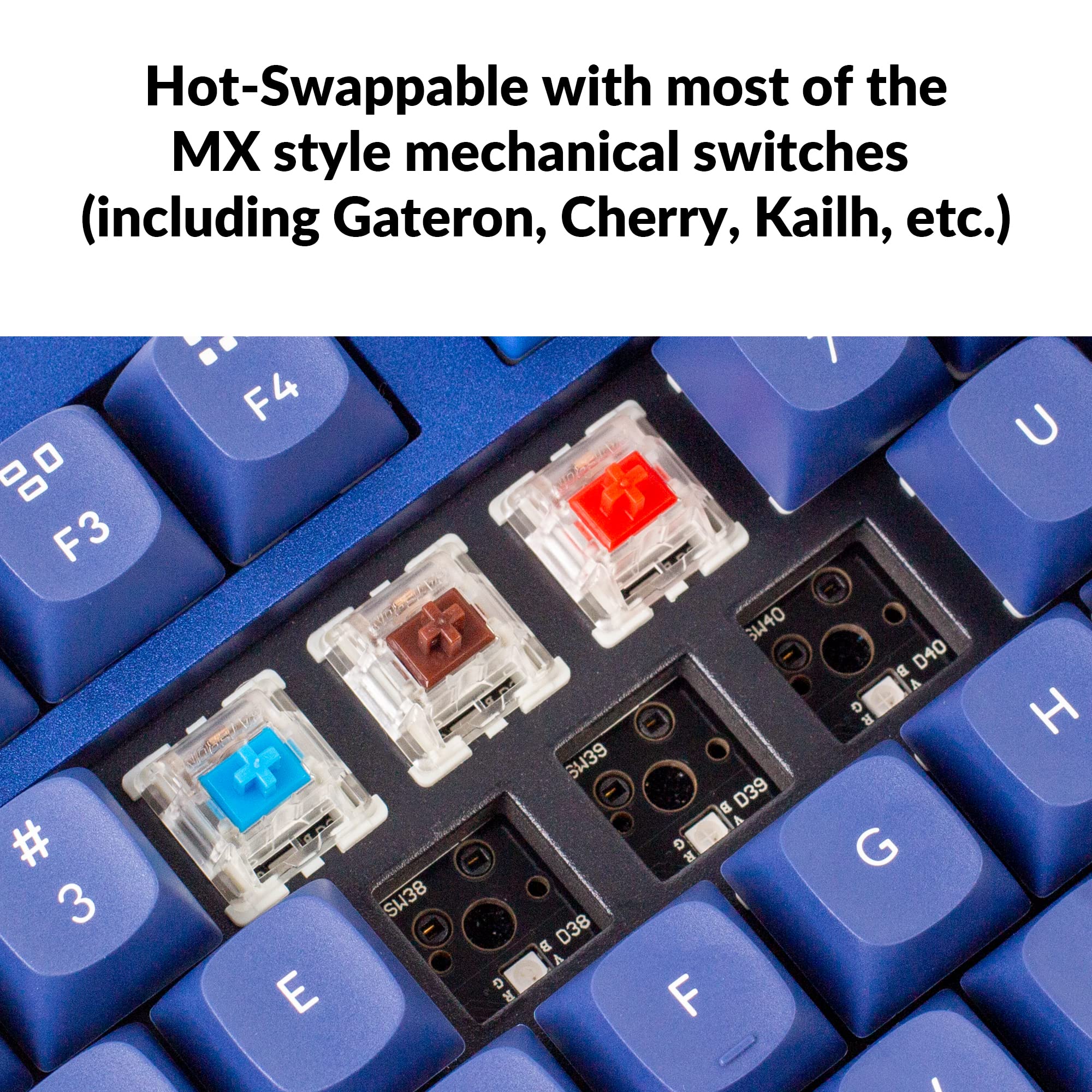 Keychron Q3 RGB Tenkeyless 87-Key Custom Mechanical Keyboard - Gateron G Pro Red Switch, Hot-Swappable, QMK/VIA Programmable, Double Gasket Design for Mac/Windows/Linux (Blue) | Perfect for Gaming, Coding & Office Work