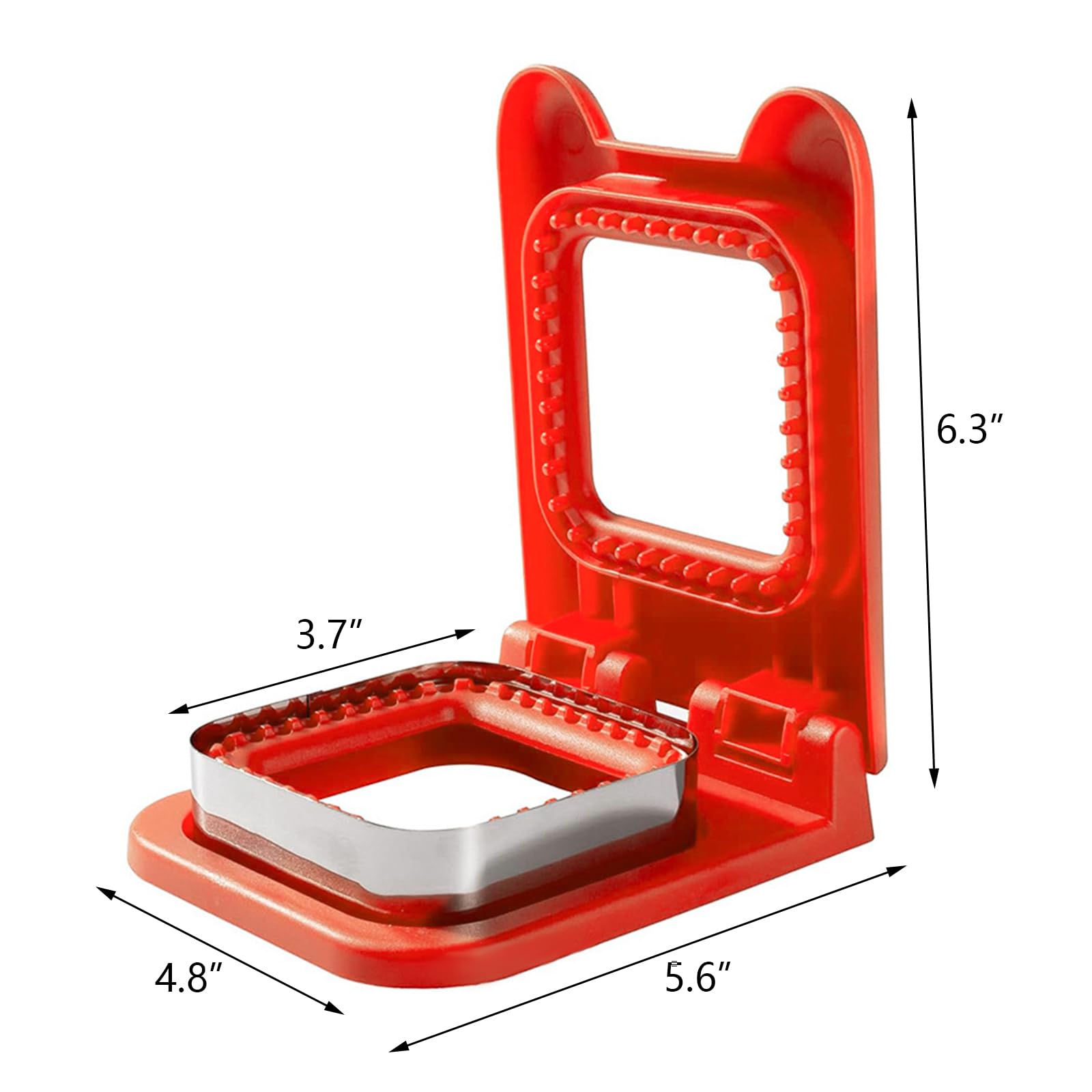 Best Sandwich Cutter and Sealer - Square Breakfast Sandwich Maker for Kids Lunch, Uncrustables DIY Sandwich Maker Tool (Red) - Perfect for School Lunches, Picnics, and Quick Snacks