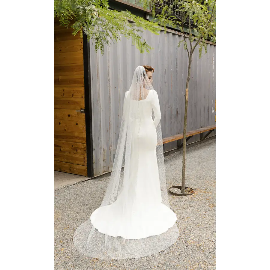 Cathedral Bridal Veil V2296C - Elegant Long Wedding Veil for Bride | Perfect for Church Ceremonies & Formal Weddings