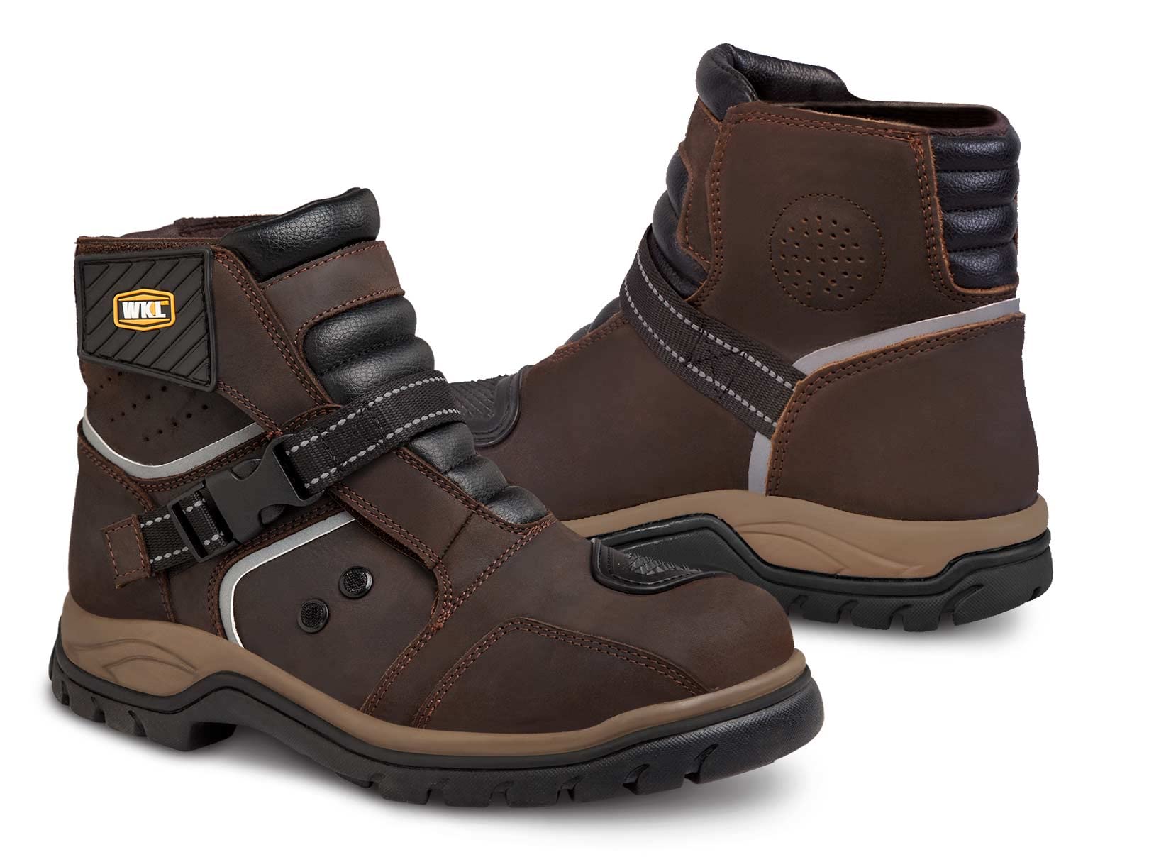 WORKLAND 77414 Men's Motorcycle Boots - Leather Riding Boots with Protective Padding, Slip-Resistant Rubber Sole & Reflective Strips - Durable Motorcycle Shoes for Men - Ideal for Cruiser, Sport Bike & Off-Road Motorcycle Riding