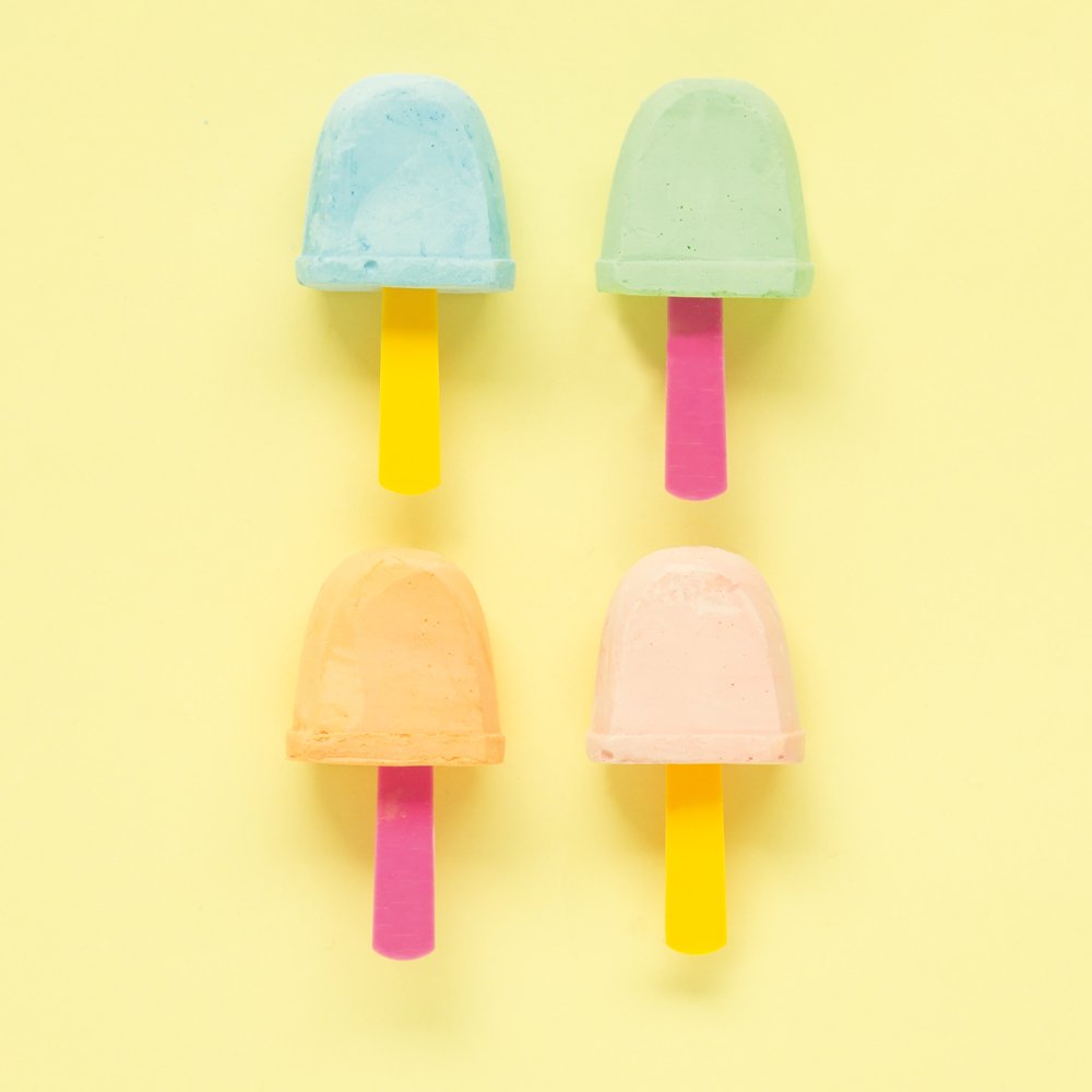 Unique Sidewalk Chalk Pops - 4 Pack Non-Toxic Kids Drawing Toys for Outdoor Play, Birthday Party Favors & Summer Activities