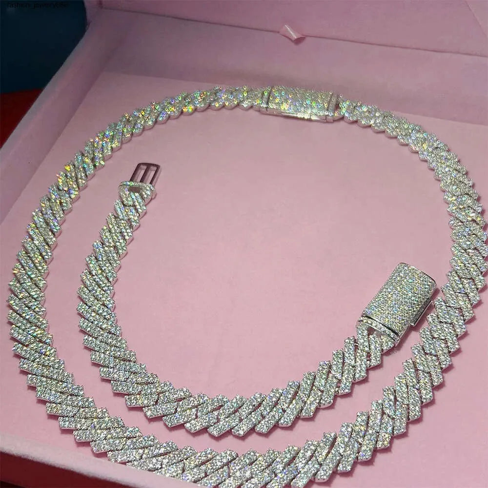 24K Gold Plated Moissanite Cuban Link Chain Necklace 14mm for Men & Women - Perfect for Parties, Weddings & Everyday Luxury