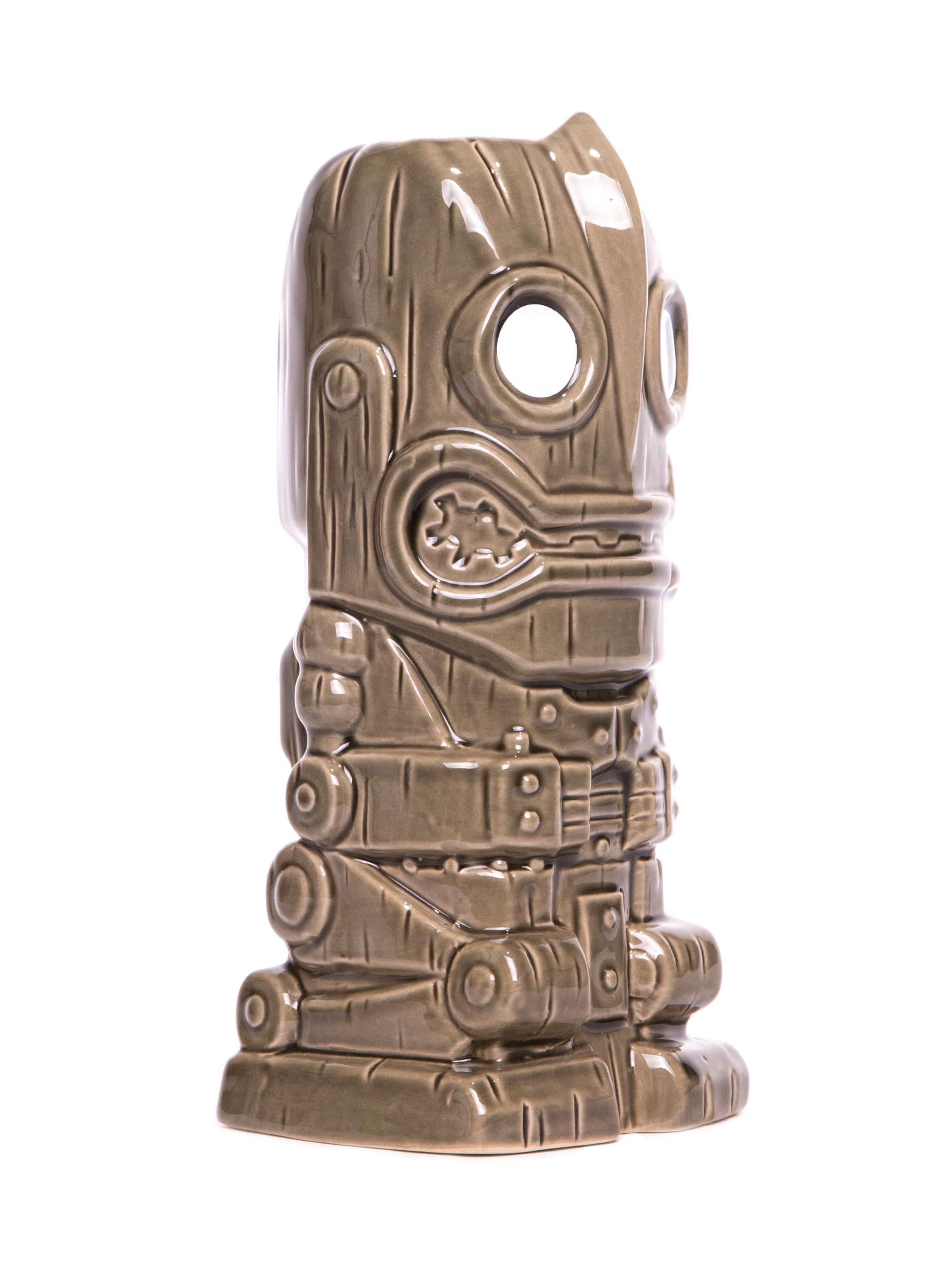 Iron Giant Ceramic Tiki Mug - 16oz Grey Handcrafted Tiki Cup for Tropical Cocktails, Home Bar Decor & Themed Parties | Perfect for Luau, Beach Parties & Summer Gatherings