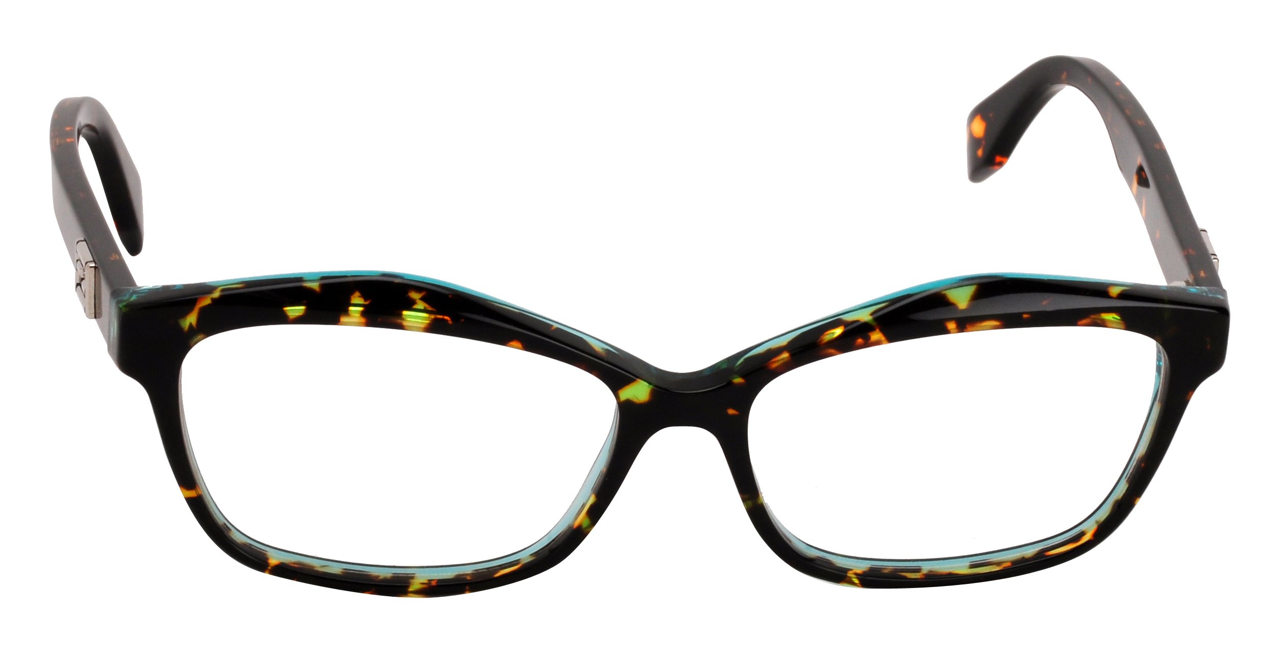 Fendi Women's 0094 Eyeglasses Frames 54mm Havana Acetate Sunglasses - Orange Spotted Aqua D59 for Fashion & Luxury Eyewear | Perfect for Summer Outfits, Beach Vacations & Stylish Occasions