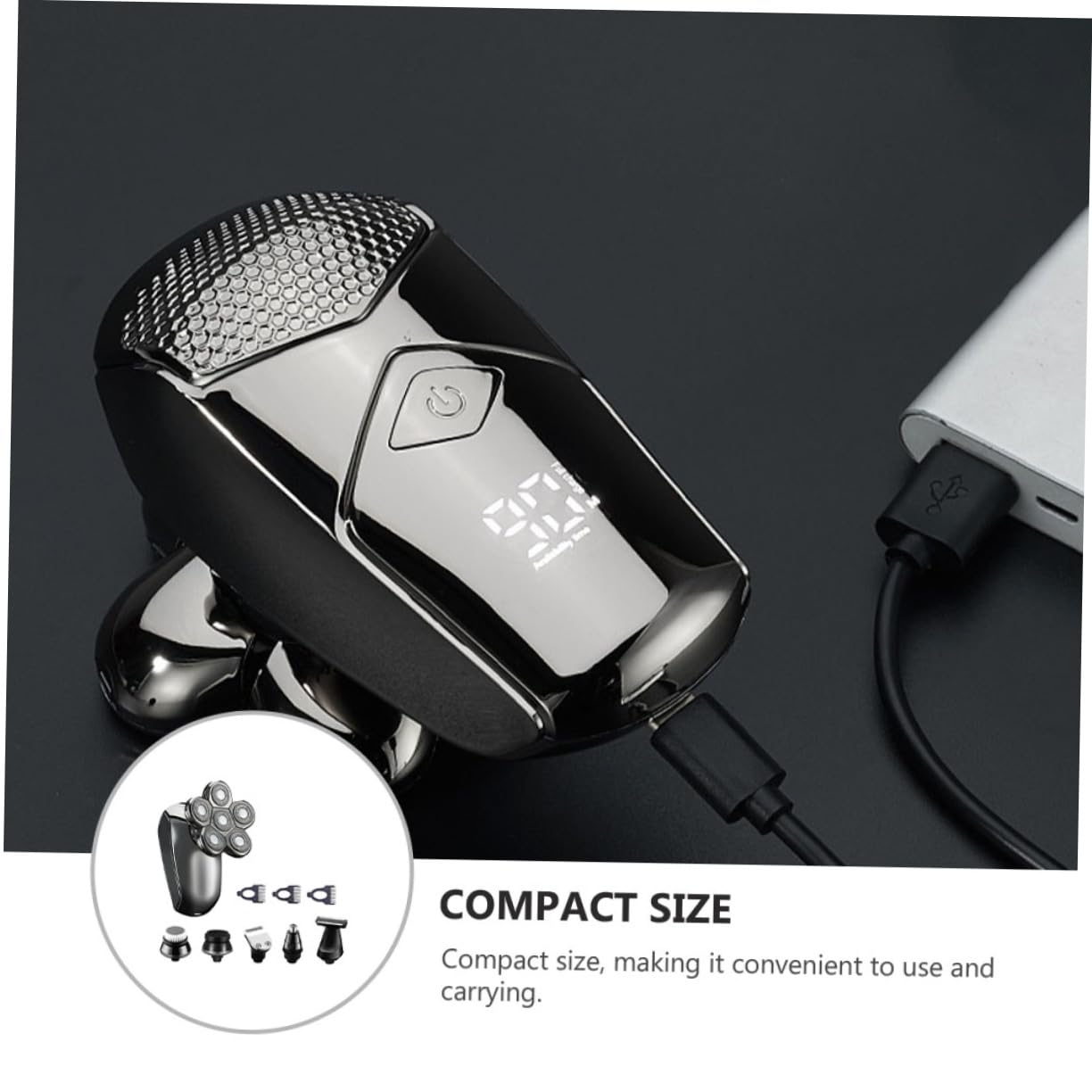 Men's Electric Shaver Kit - 6-in-1 Rechargeable Grooming Set with Trimmer & Cleaning Brush | Perfect for Home, Travel, Hotel & Camping | Smooth Shave Anywhere