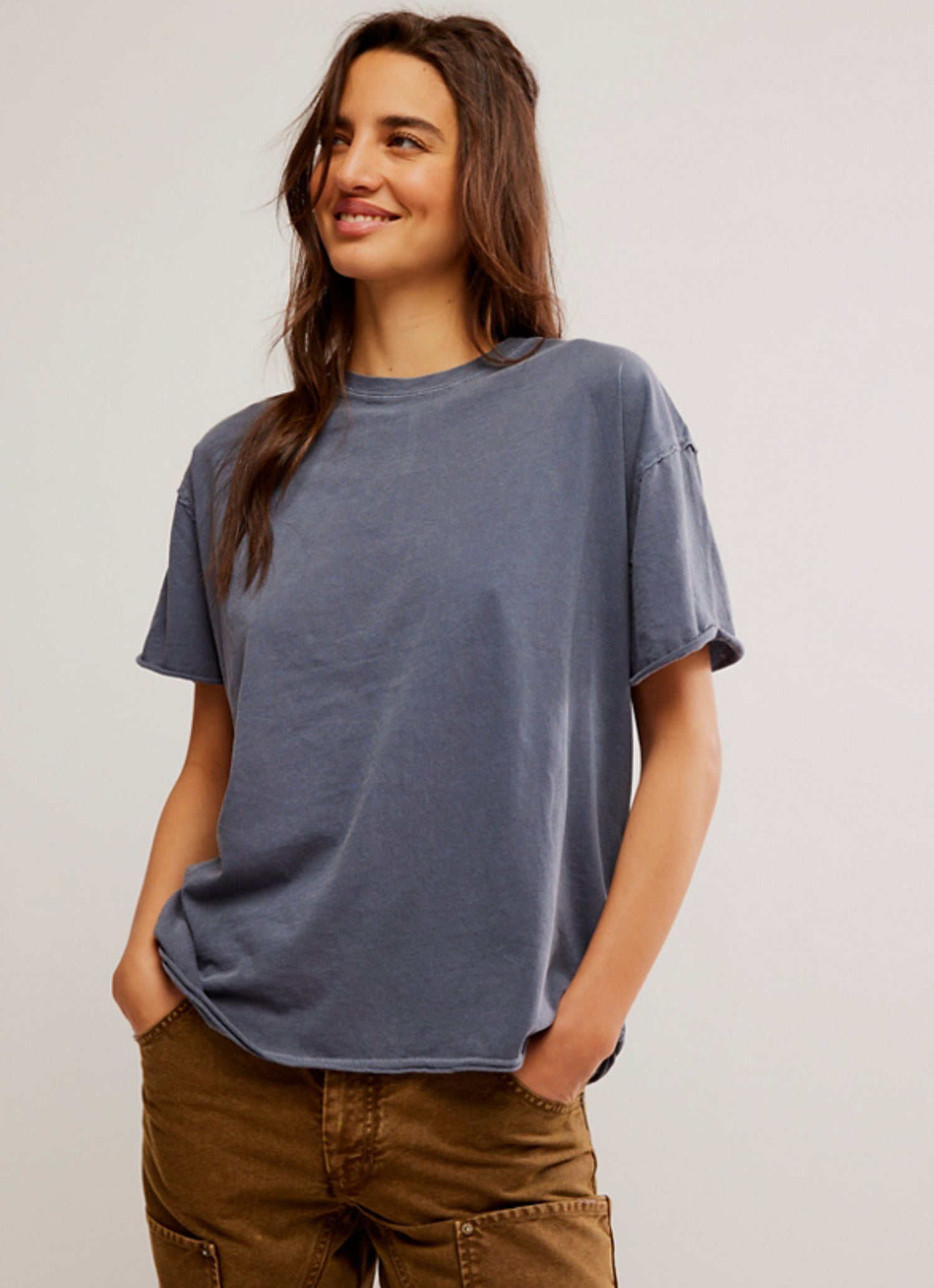 Free People Nina Tee - Women's Boho Floral Print Short Sleeve T-Shirt for Casual Wear & Summer Outfits