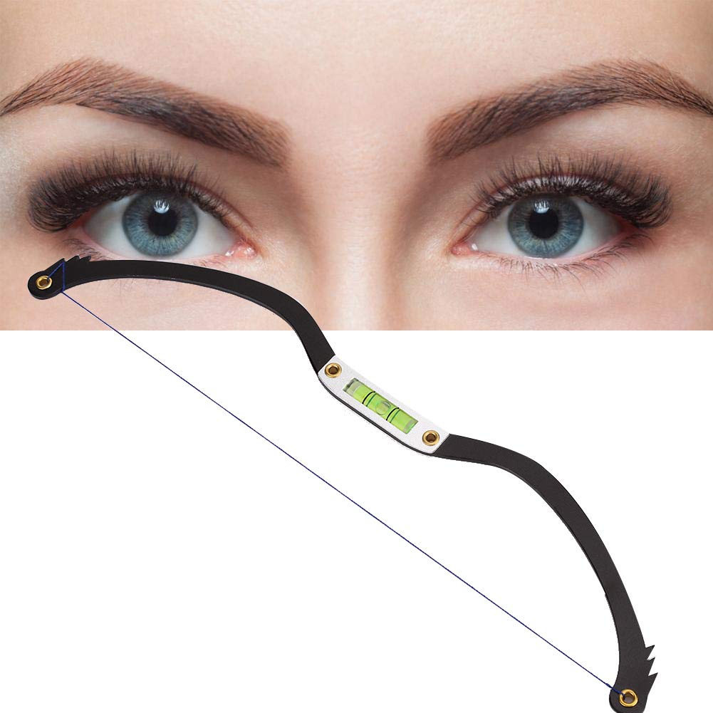 Professional Brow Mapping Tool Kit - Eyebrow Ruler & Marker with Strings, Positioning Liner & Sponge - Precise Eyebrow Shaping & Measuring Tool (Black) | Perfect for Salon, Home Makeup & Eyebrow Microblading