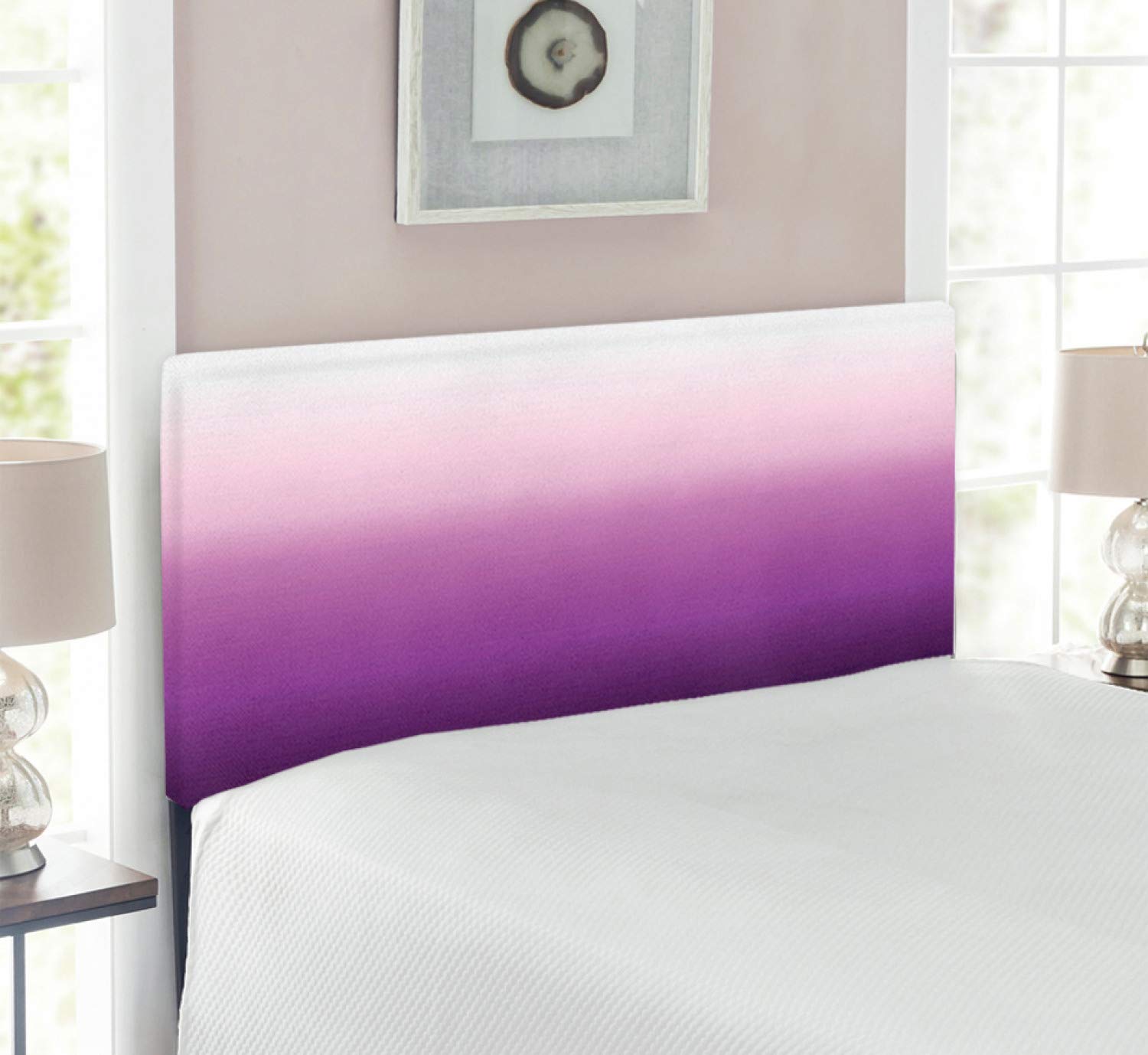 Ambesonne Ombre Headboard - Modern Upholstered Metal Bed Headboard with Memory Foam | Twin Size | Gradual Color Change Abstract Design in Purple Lavender | Perfect for Bedroom Decor, Guest Rooms & Contemporary Home Styling