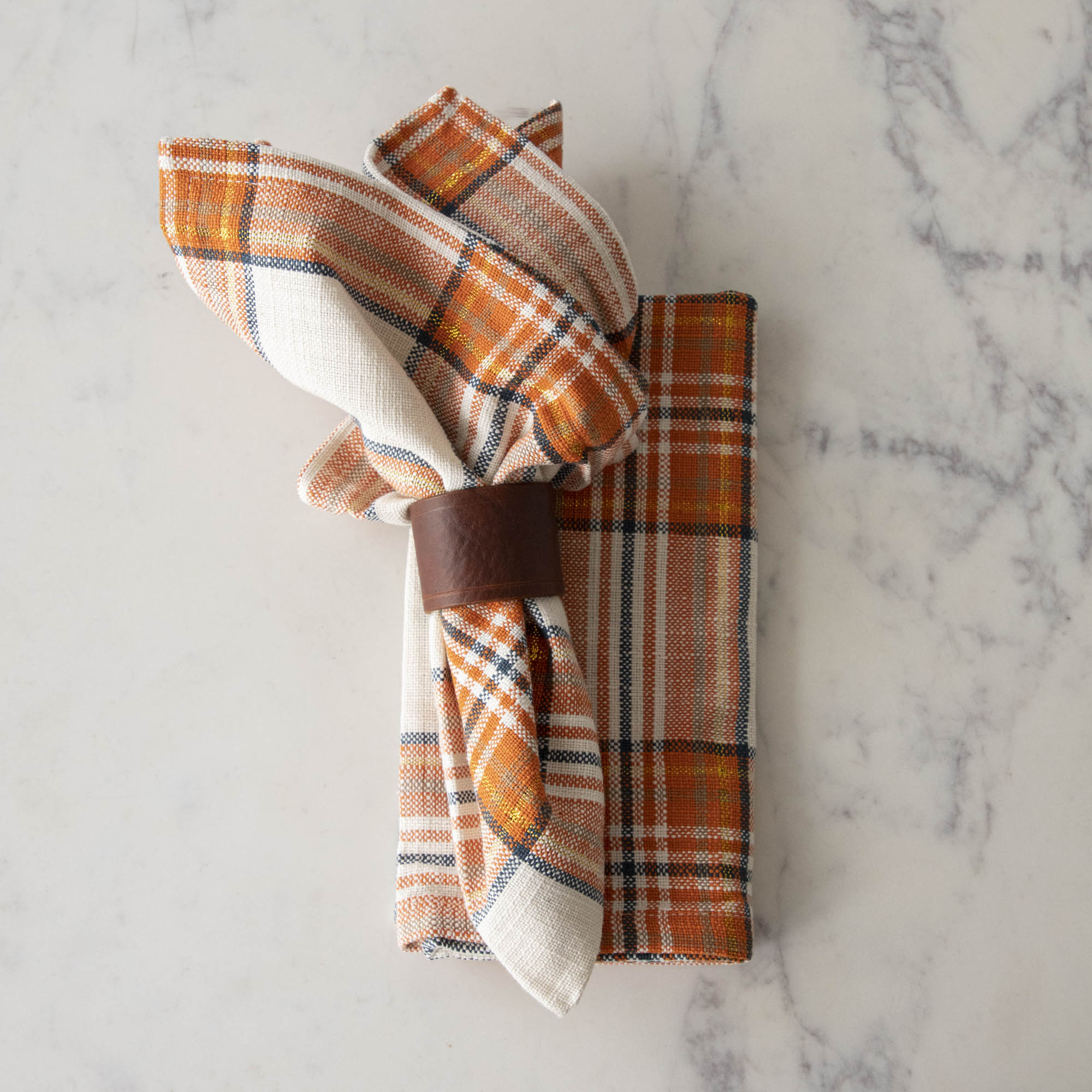 Autumn Plaid Napkins - 12 Pack Premium Cotton Table Napkins for Fall Dinner Parties, Thanksgiving, and Seasonal Home Decor