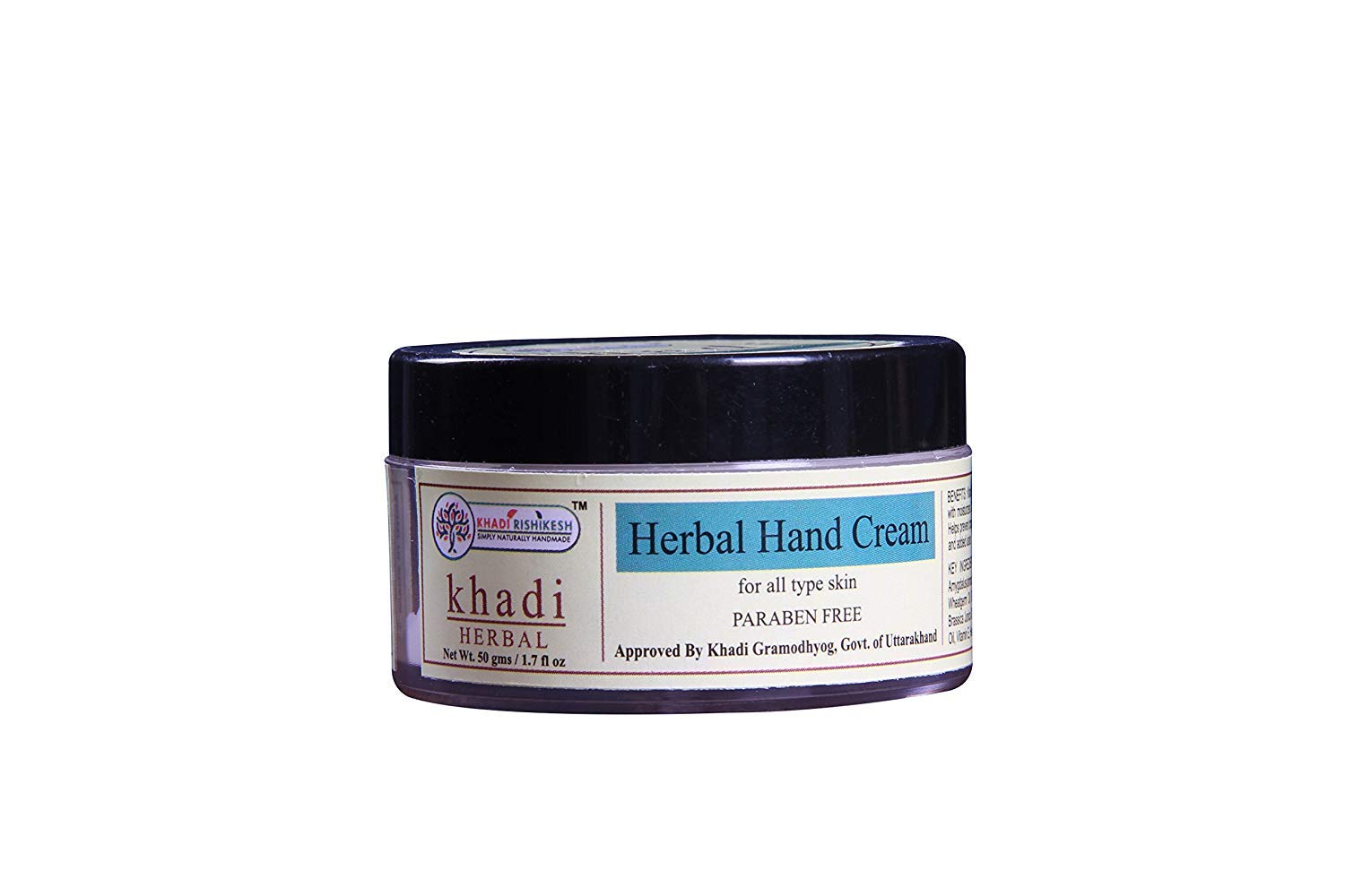 KHADI RISHIKESH Herbal Natural Hand Cream - 50g | Organic Moisturizer for Dry Skin | Perfect for Winter Care & Daily Hydration