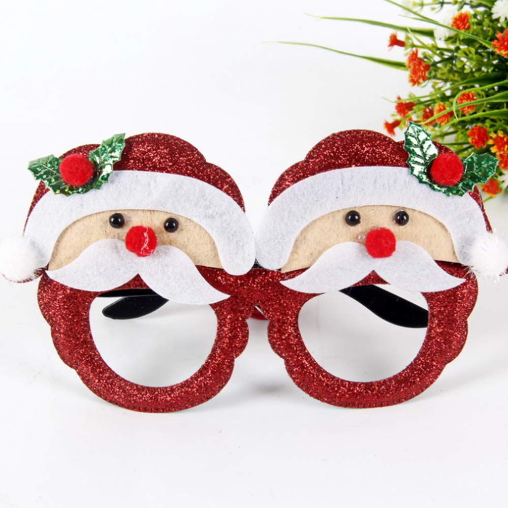 Festive Christmas Party Glasses - Merry Xmas Reindeer & Santa Hat Eyewear for Holiday Celebrations - Perfect for Christmas Parties, Office Events & Family Gatherings