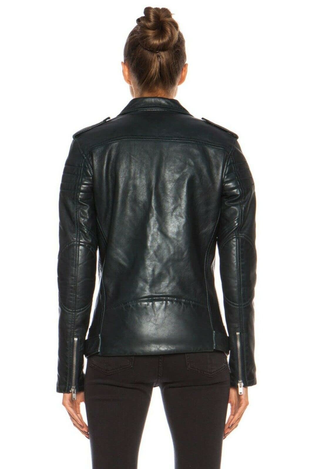 SKADO Women's Genuine Leather Jacket - Soft Lambskin Biker Jacket, Slim-Fit Motorcycle Jacket for Women | Perfect for Riding, Casual Outfits & Night Out