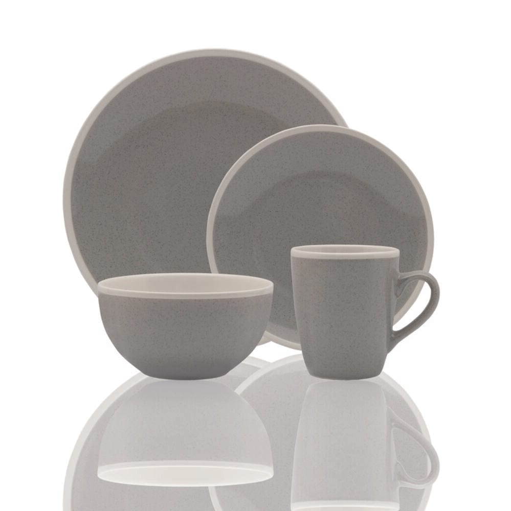Melanie Gray 32-Piece Dinnerware Set - Service for 8 - Elegant Porcelain Plates, Bowls & Mugs - Perfect for Family Dinners, Entertaining Guests & Holiday Gatherings