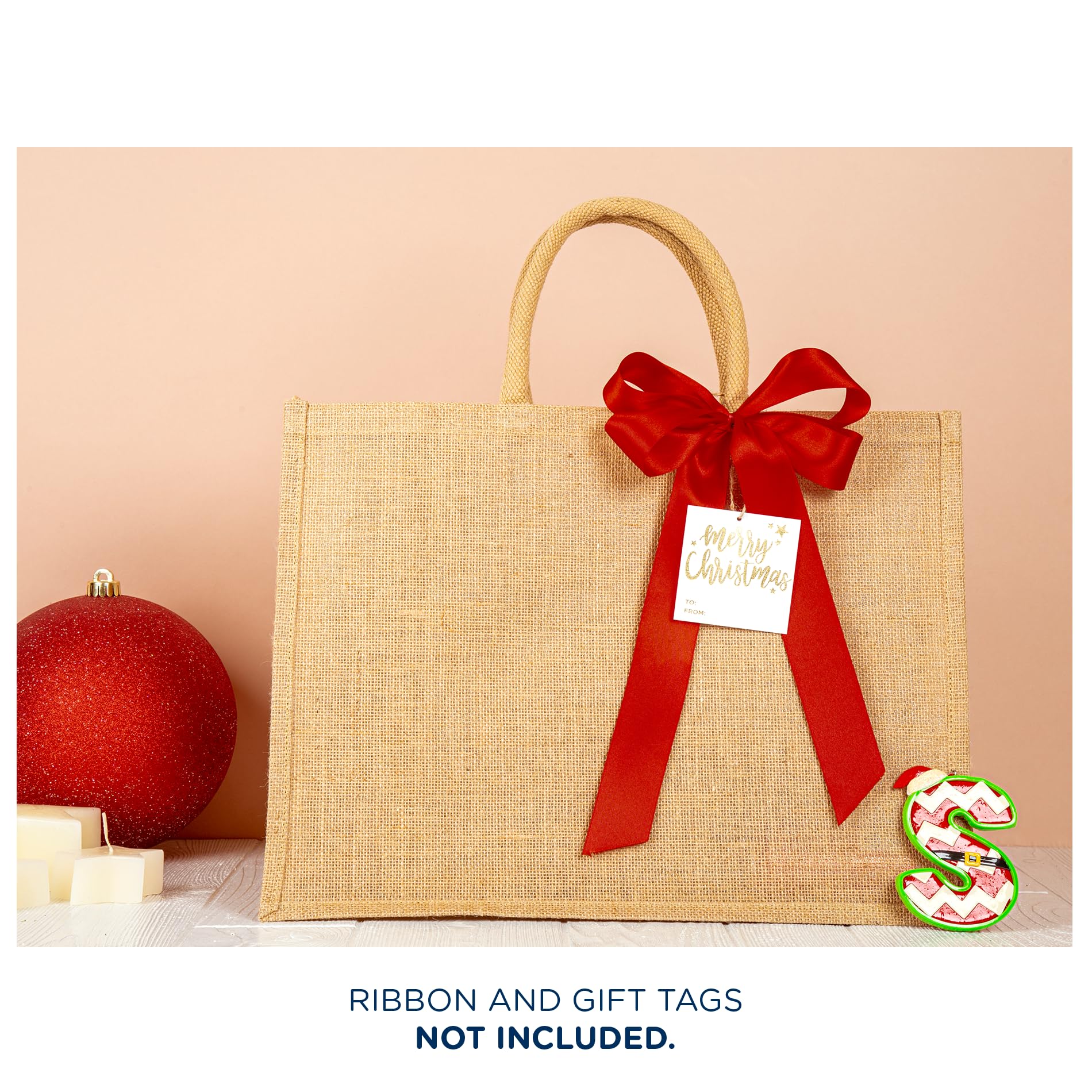 10 Pack Extra Large Jute Burlap Tote Bags - 18”x13”x8” Eco-Friendly Beach Bags with Cotton Handles for Shopping, Groceries, Picnics & Farmers Market