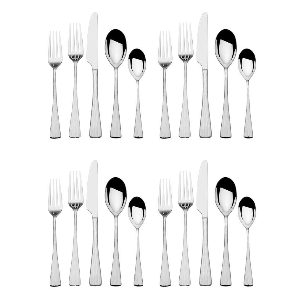 Novaro 20-Piece Stainless Steel Flatware Set - Service for 4 - Elegant Silverware for Dining, Kitchen & Entertaining - Perfect for Dinner Parties, Family Meals & Gifts