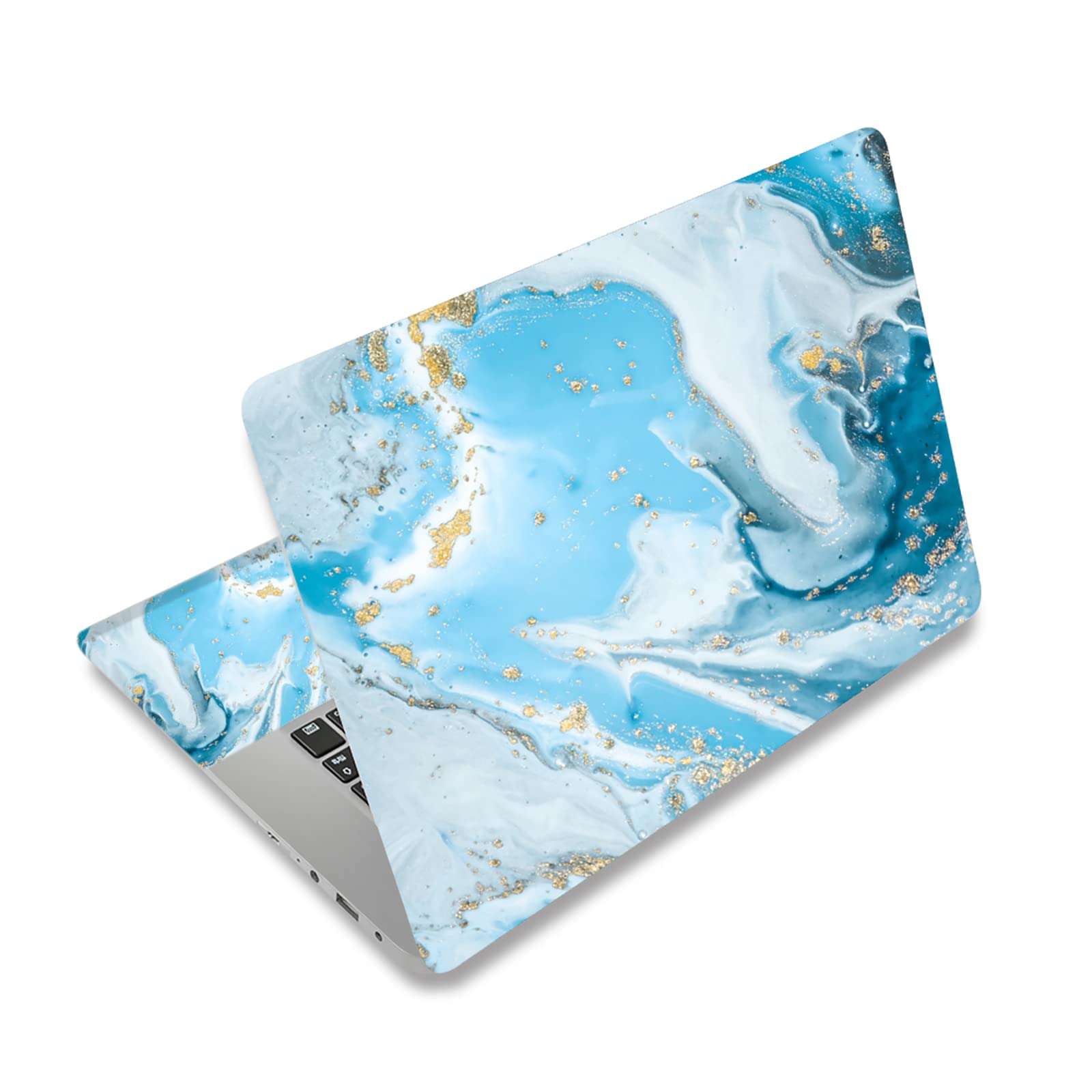 AIMSA Sky Blue Marble Laptop Skin Sticker Decal - Universal Vinyl Cover for 12, 13, 13.3, 14, 15, 15.4, 15.6 Inch Laptops, Notebooks & Netbooks - Stylish Protection for Home, Office & Travel Use