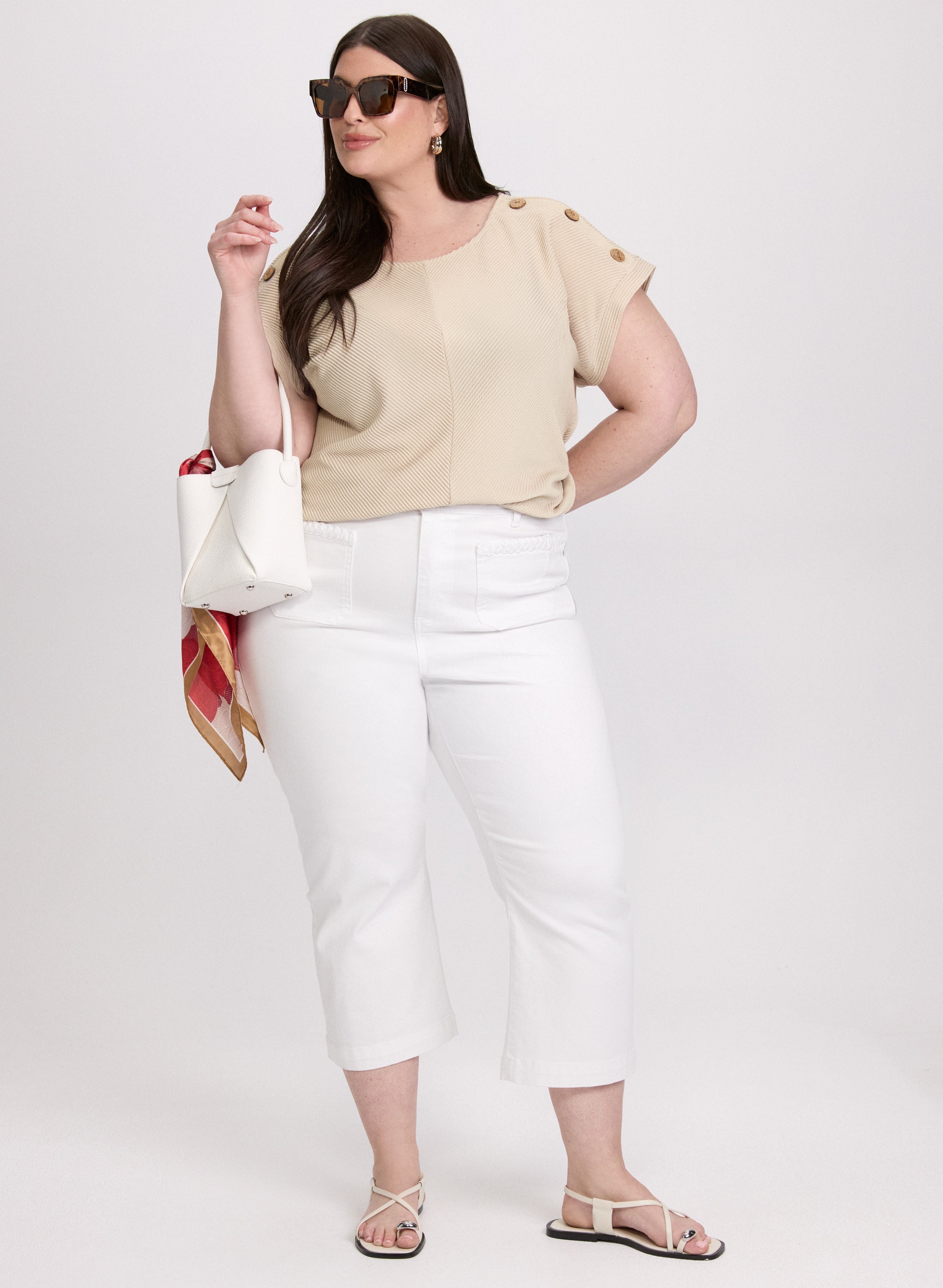Stylish Button Detail Top for Women - Trendy Blouse with Unique Button Accents - Perfect for Casual Outings, Office Wear & Date Nights