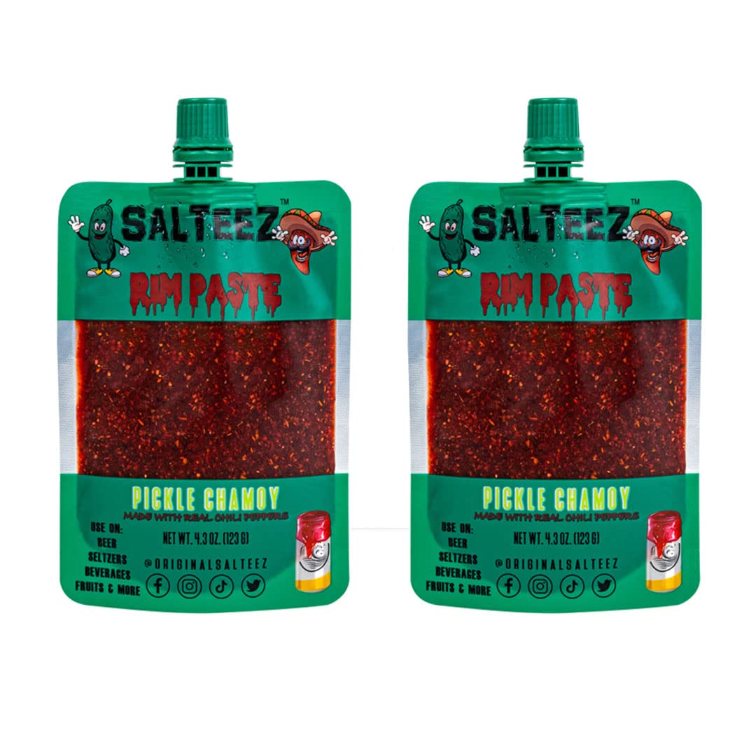 Salteez Rim Paste - Tangy Pickle Chamoy Rim Paste for Beers, Seltzers, Cocktails & Snacks (2 Pack) | Perfect for Margarita Rims, Micheladas & Party Snack Seasoning