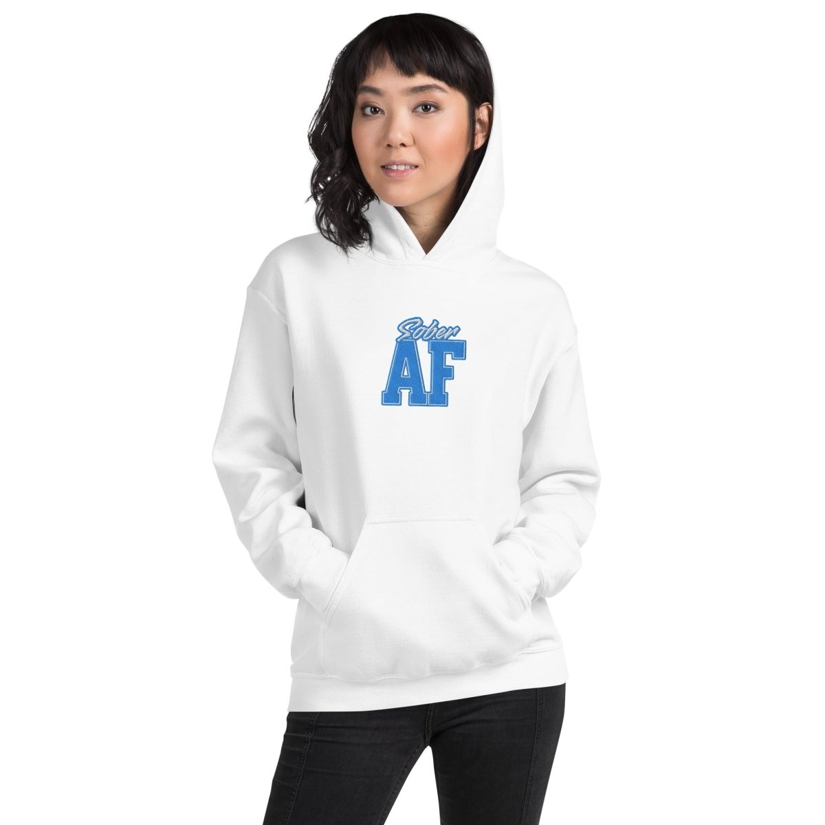 Sober AF Premium Embroidered Unisex Hoodie - Soft Cotton Pullover Sweatshirt for Men & Women | Perfect for Casual Wear, Street Style & Everyday Comfort