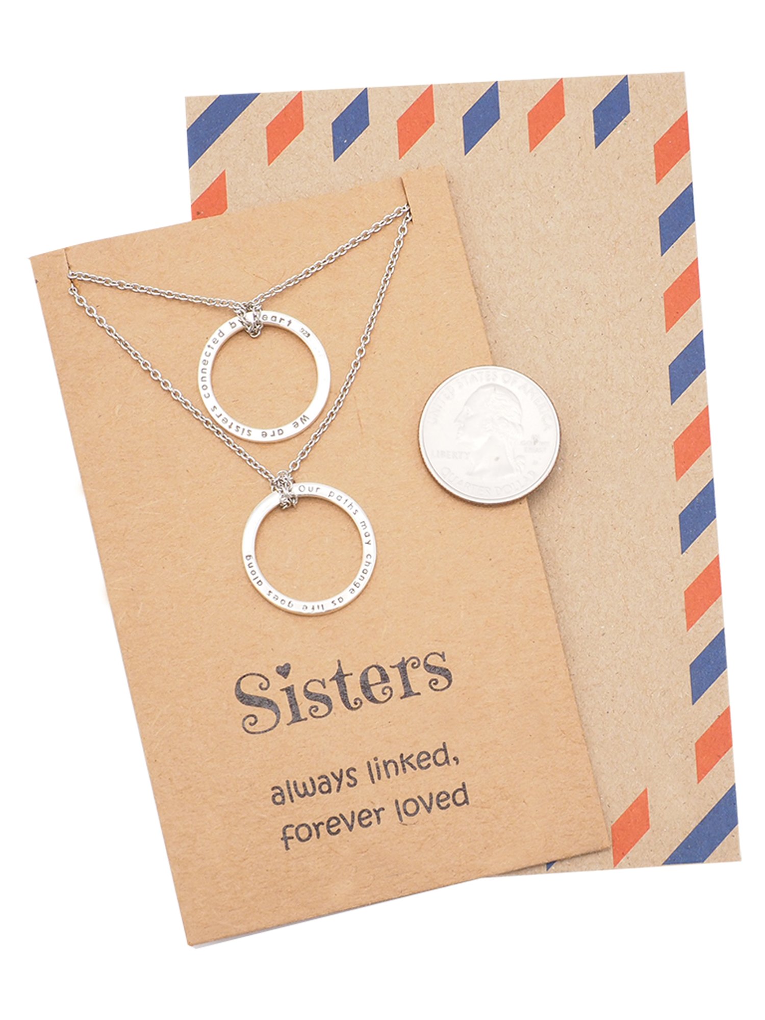 Sister Necklace Set of 2 - Meaningful Best Friend Gifts for Sisters, BFFs & Sister-in-Law - Handmade Birthday Jewelry for Women - Perfect for Anniversaries, Christmas & Special Occasions