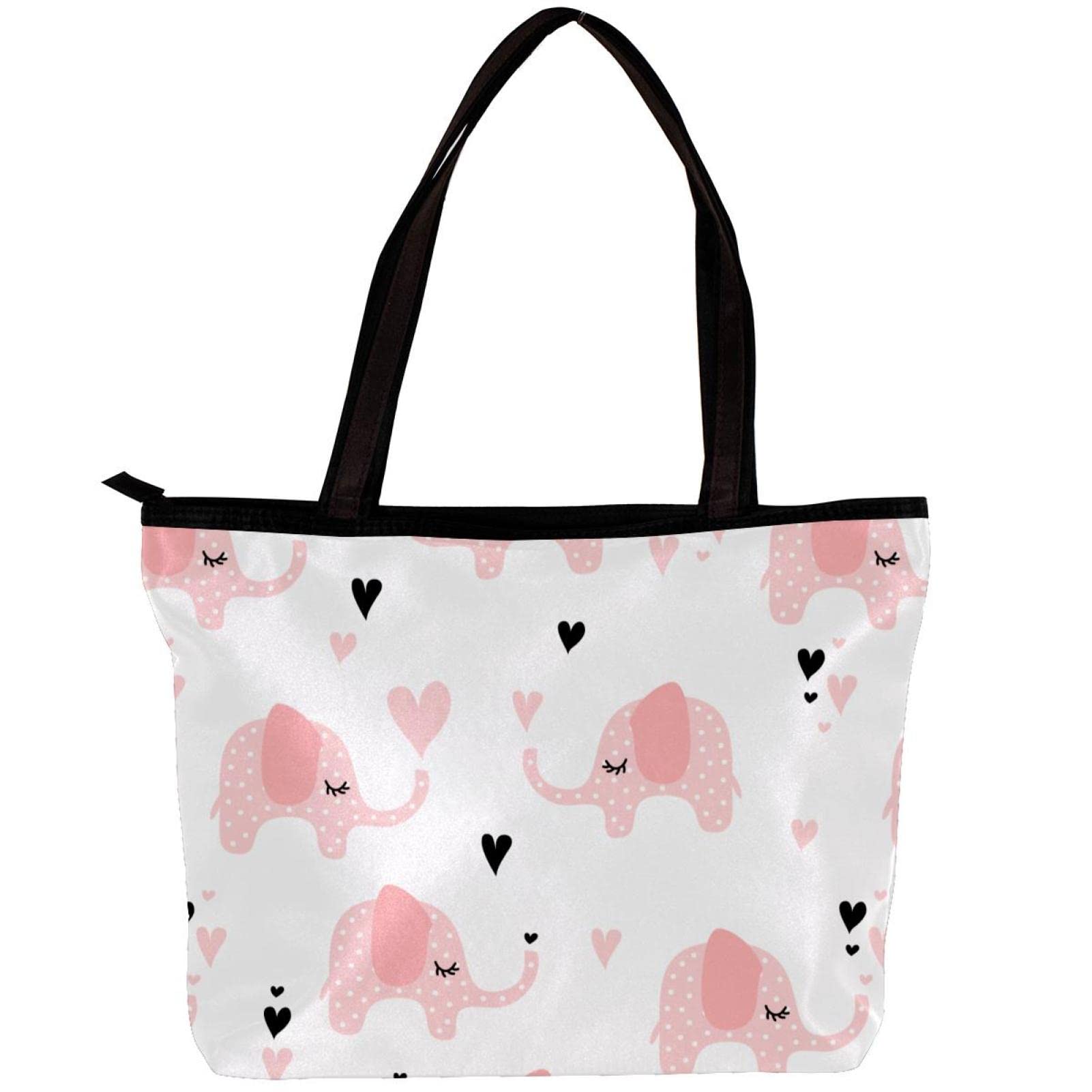 Stylish Black Pattern Tote Bag for Women - Lightweight Shoulder Bag with Inner Pouch - Perfect for Work, Shopping & Travel Accessories