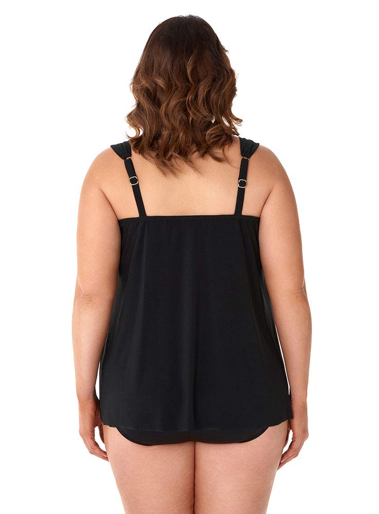 Miraclesuit Women's Plus Size Swimwear - Tapiz Dazzle Scoop Neck Underwire Bra Tankini Top for Beach, Pool & Vacation | Supportive & Flattering Swimwear for Curvy Women