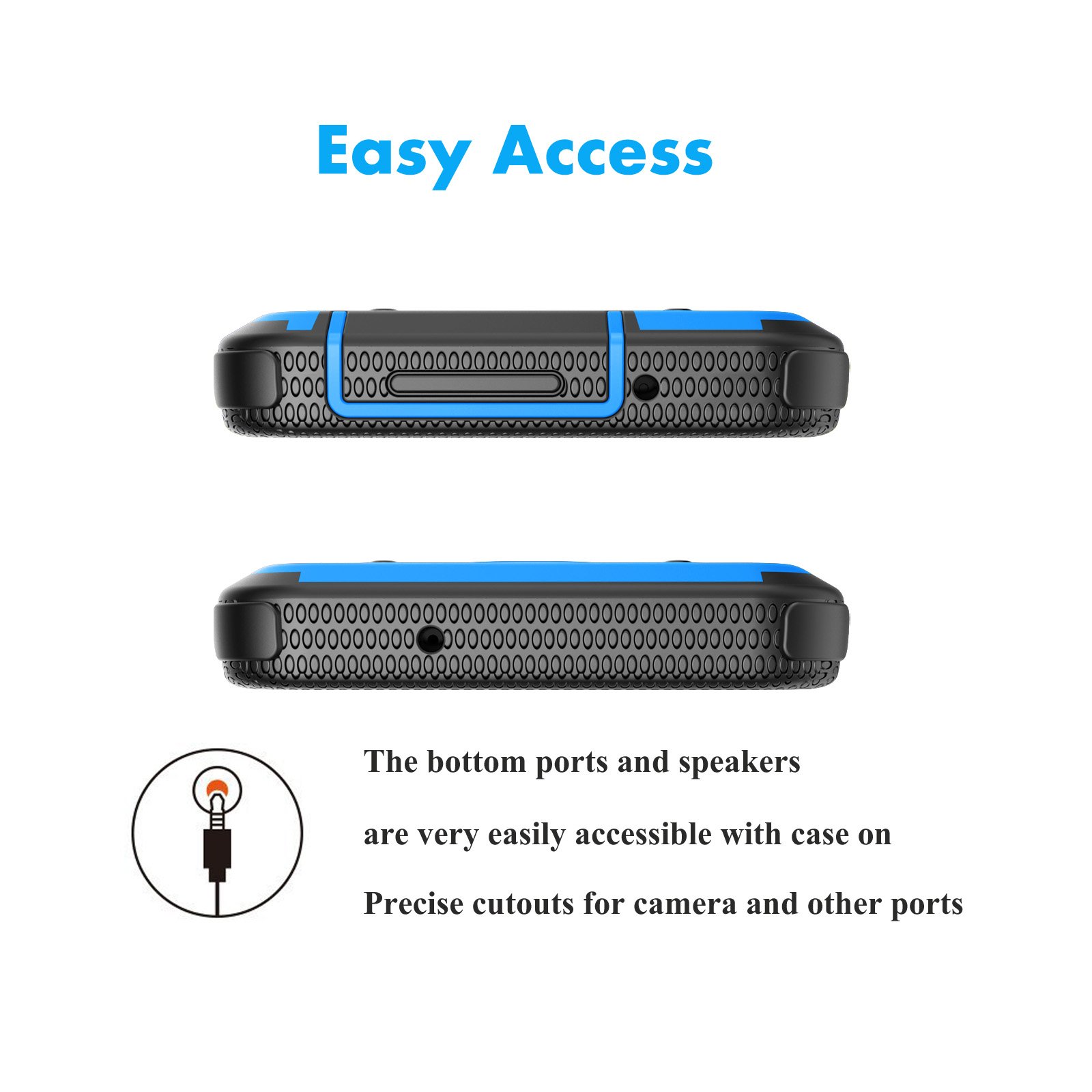 Njjex Galaxy J3 Orbit Case - Compatible with Samsung J3 2018/J3 Eclipse 2/J3 Achieve/Express Prime 3/Amp Prime 3/J3 Prime 2/J3 Emerge/J3 V 3rd Gen/J3 Aura/J3 Star - Protective Holster Swivel Belt Clip Phone Cover (Blue) - Perfect for Work, Outdoor & Active Lifestyle