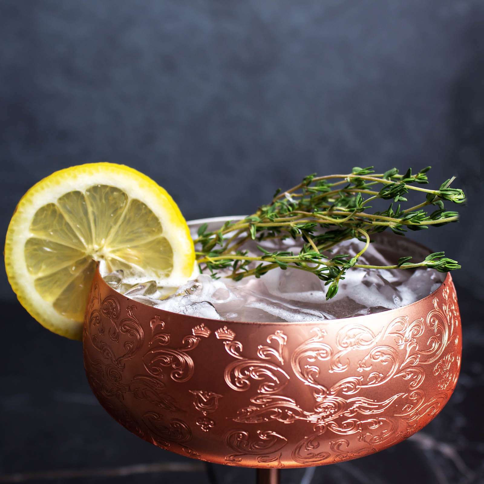 Elegant Copper Etched Coupe Glasses - Set of 2 (14 oz) - Perfect for Cocktails, Champagne & Wine Tasting Parties