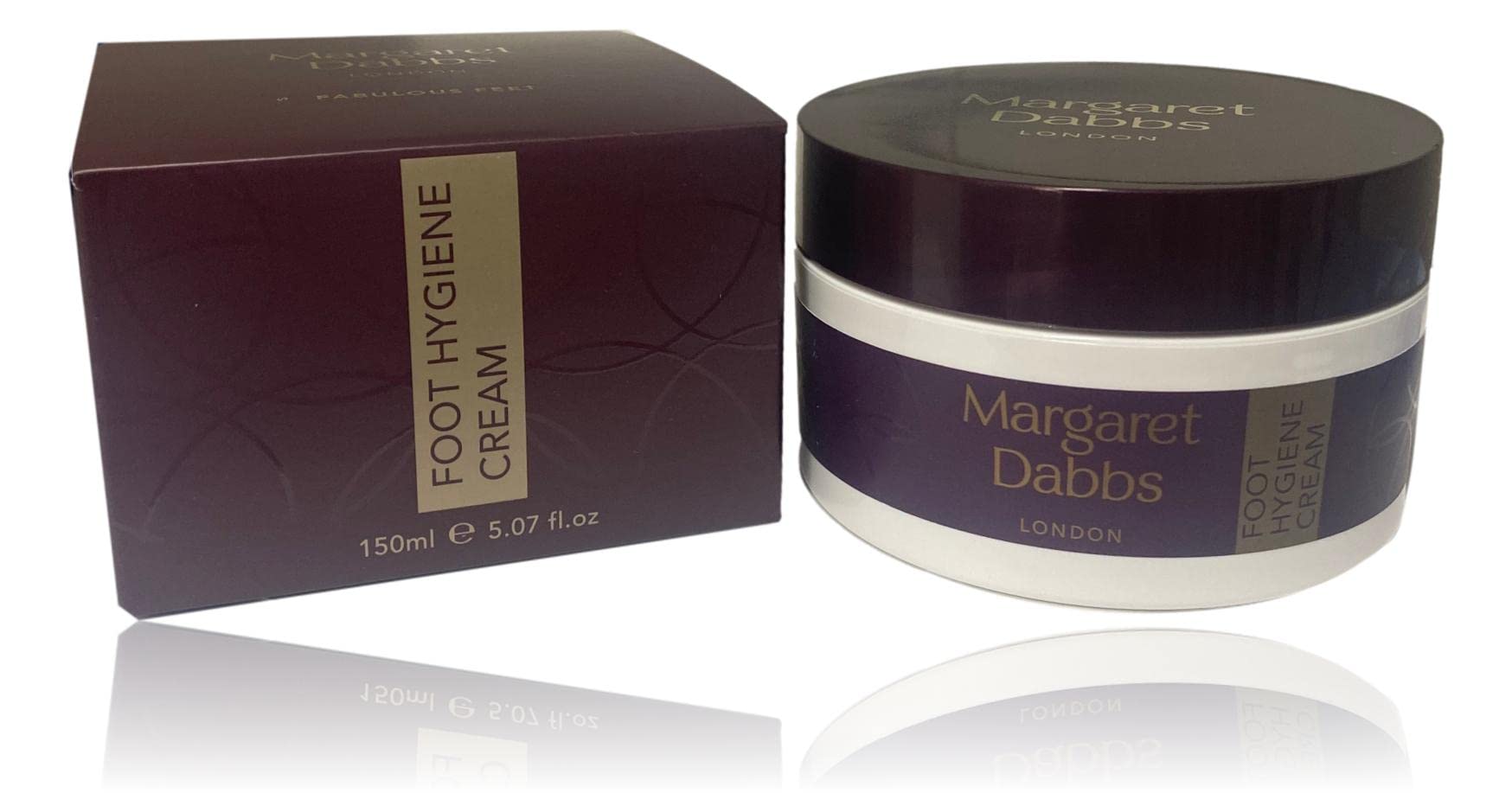 Margaret Dabbs London Foot Hygiene Cream 150ml - Moisturizing & Exfoliating Foot Care for Dry Cracked Heels - Perfect for Pedicures, Daily Foot Care & Soft Skin Maintenance