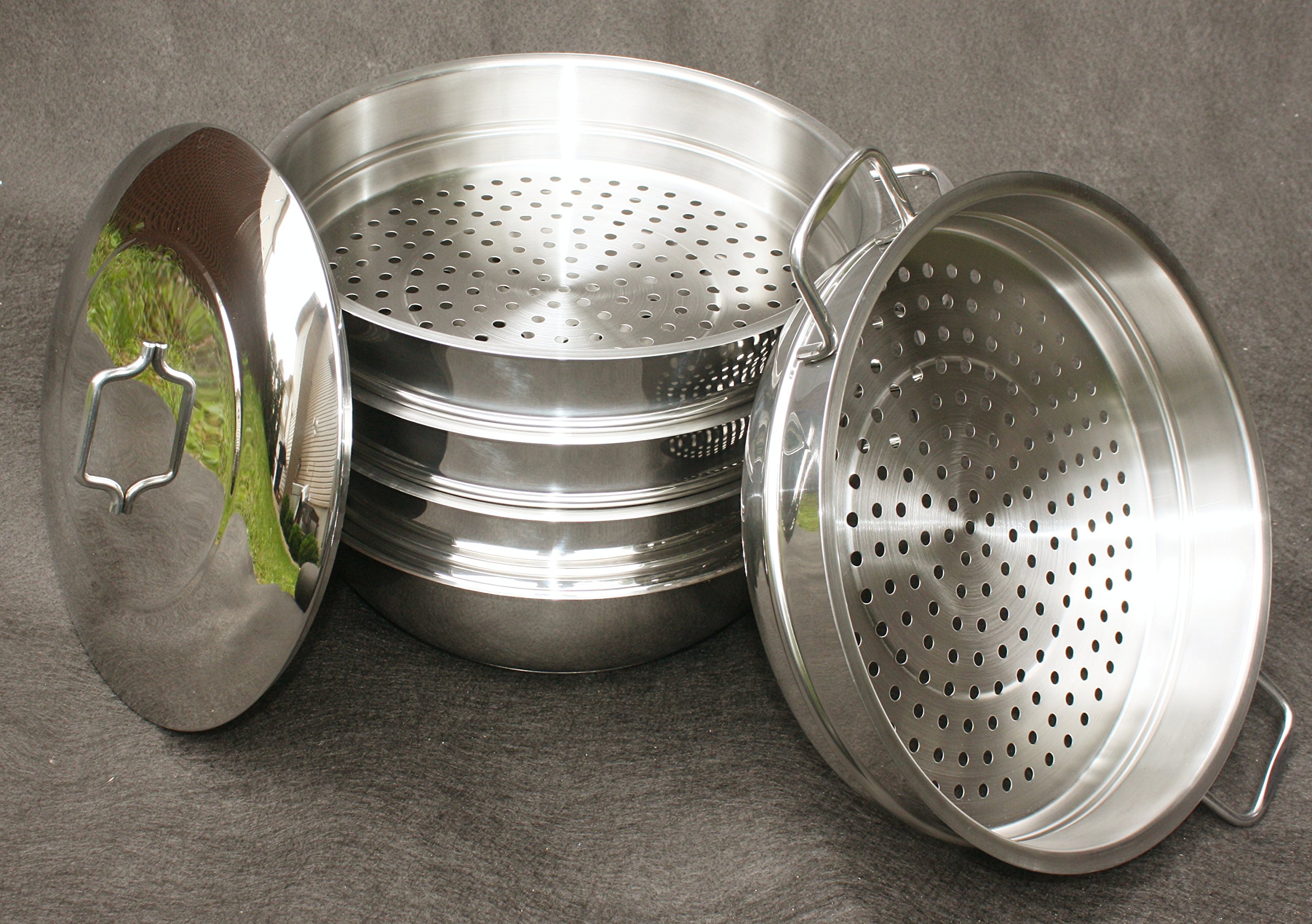 Stainless Steel Dumpling Steamer Set - 6-Piece Oriental Uzbek Mantovarka for Manti (30cm) - Perfect for Homemade Dumplings, Asian Cuisine & Family Cooking