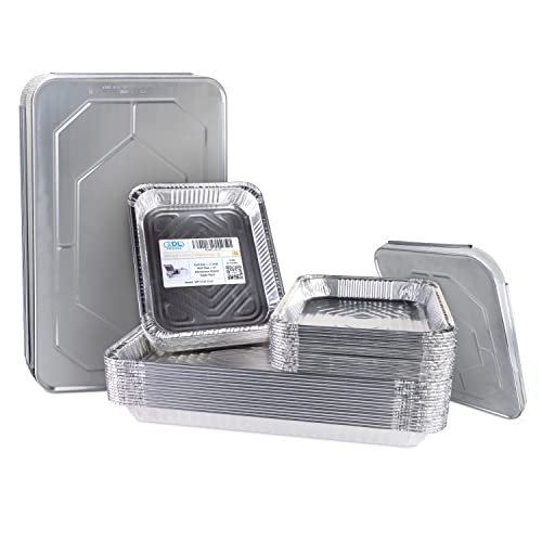 IDL Packaging Aluminum Foil Pans with Lids - 45pc Disposable Chafing Dish Set (15 Full Size & 30 Half Size Steam Table Pans) - Catering, Buffet, Party & BBQ Cookware - Perfect for Food Service, Events, Restaurants & Outdoor Dining