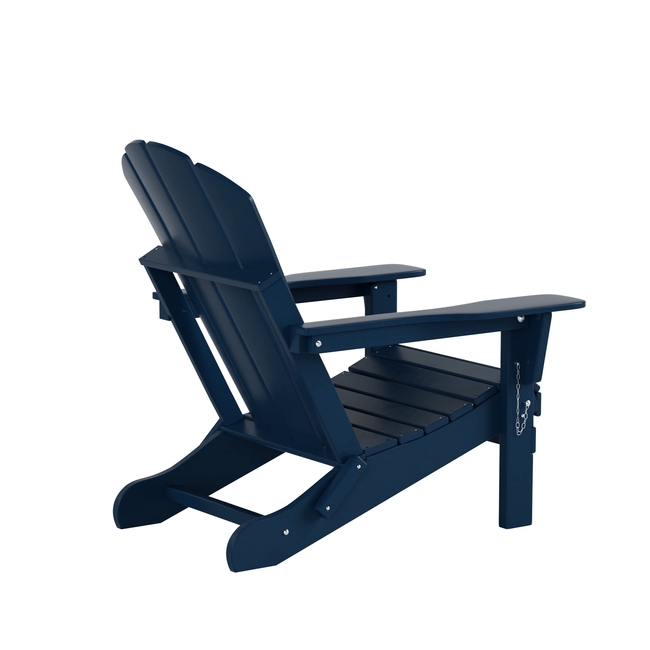 Premium 2-Piece HDPE Adirondack Chair Set with Ottoman - UV Resistant & Weatherproof Poly Lumber Outdoor Furniture for Patio, Backyard, Balcony - Navy Blue | Perfect for Relaxing, Sunbathing & Outdoor Entertaining