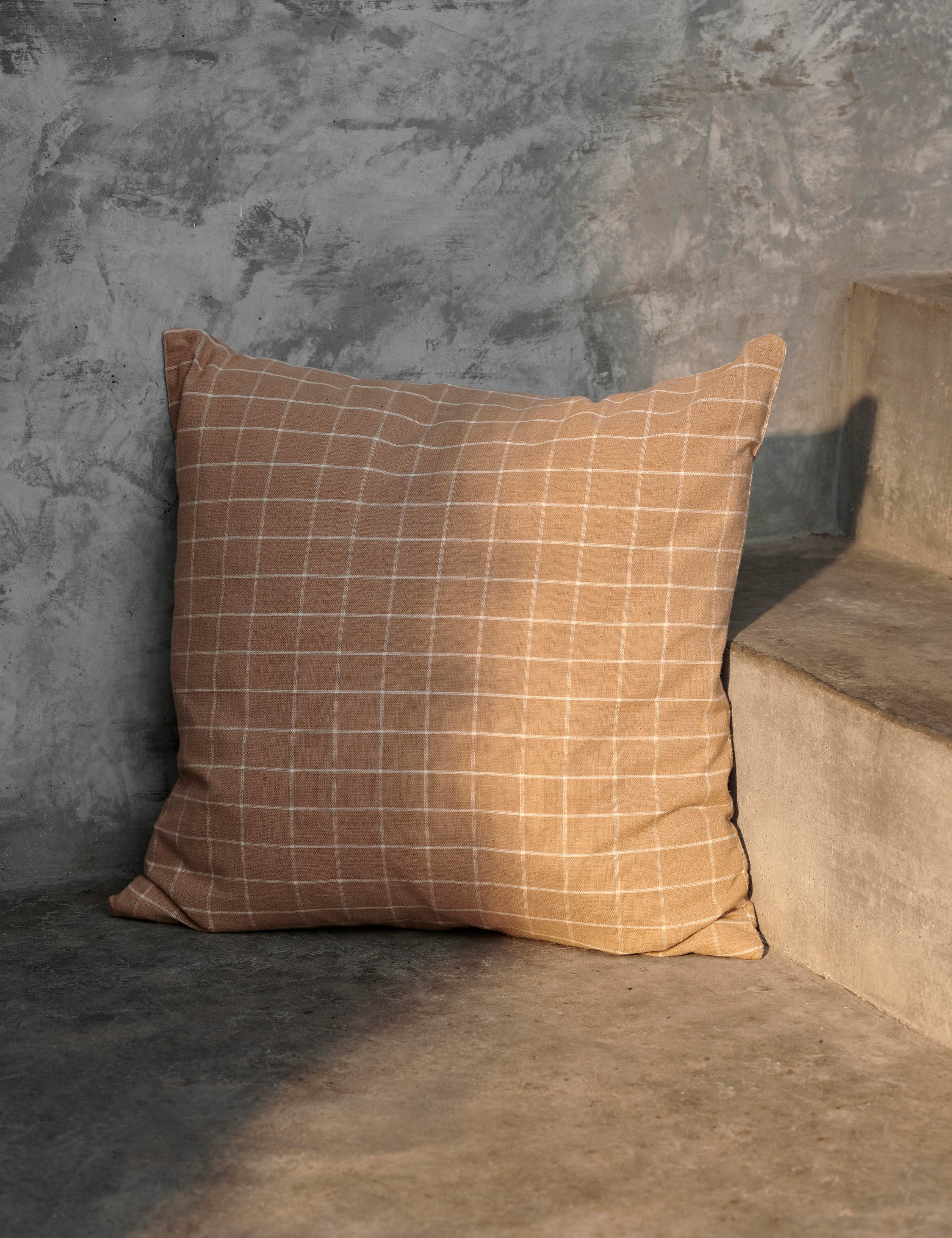 Ferm Living Brown Cotton Pillow - Soft & Breathable Decorative Throw Pillow for Sofa, Bed, Couch - Perfect for Living Room, Bedroom & Home Decor