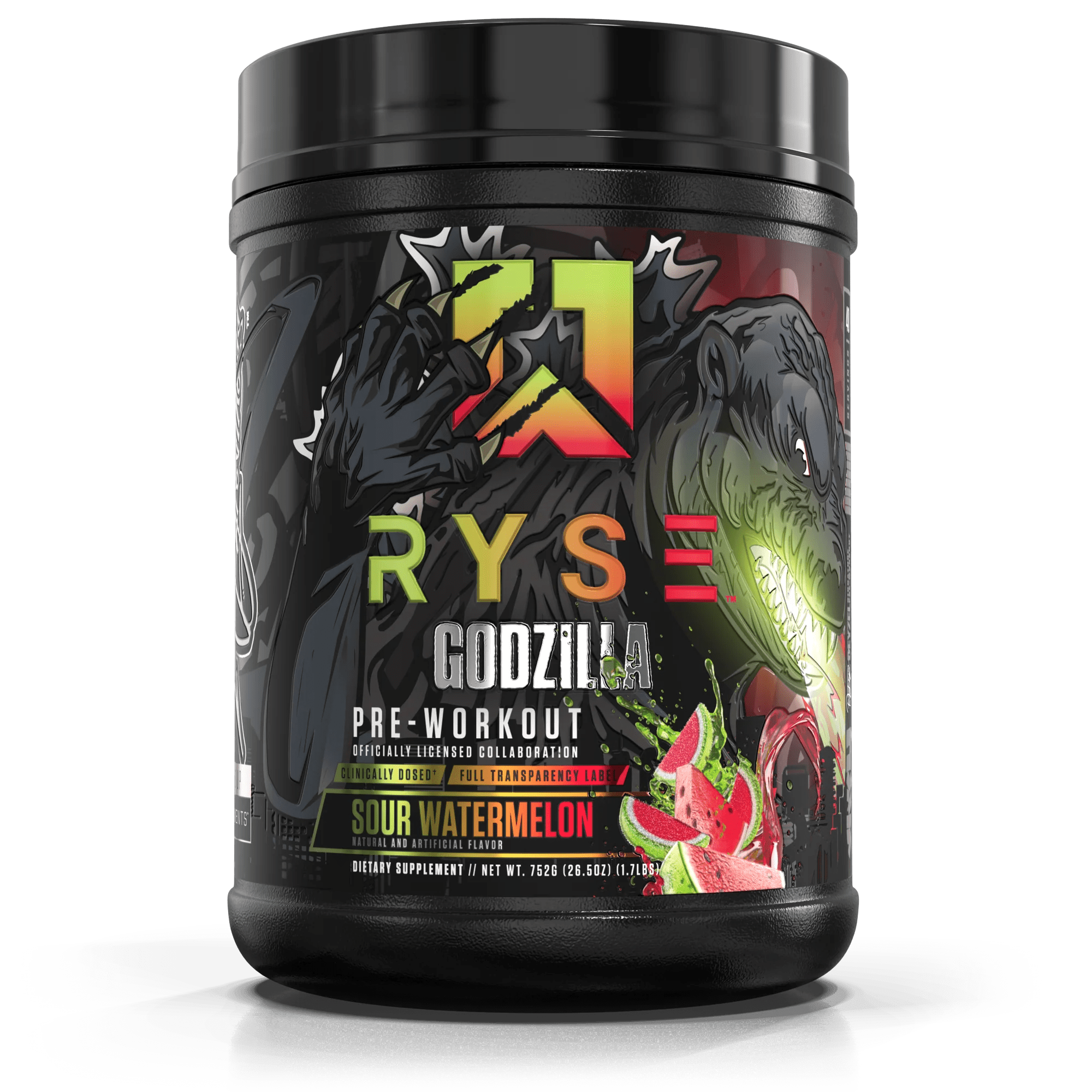 RYSE GODZILLA® Pre Workout Supplement - Energy Booster & Muscle Pump Formula for Intense Workouts | Gym Performance Enhancer for Men & Women | Best for Bodybuilding, Weightlifting & CrossFit Training