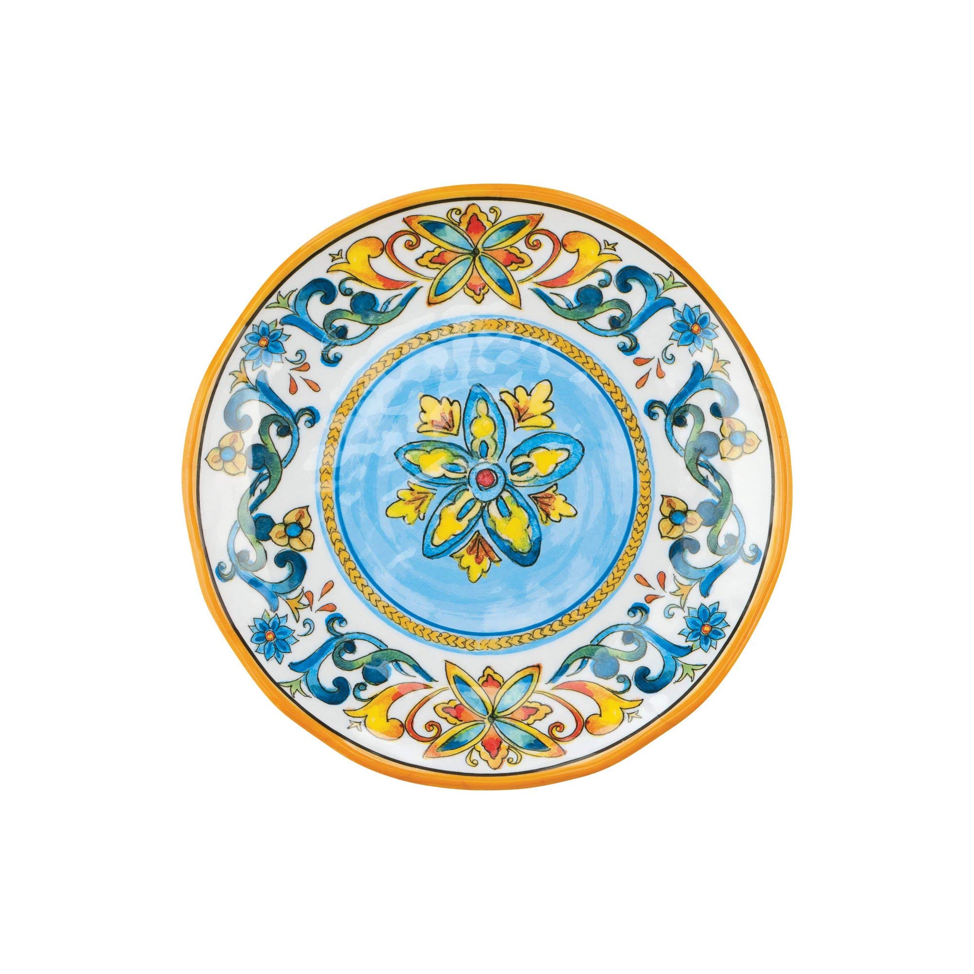 UPware 6 Inch Melamine Dessert Plates - 4-Piece Set for Party, Appetizers & Snacks (Chianti)