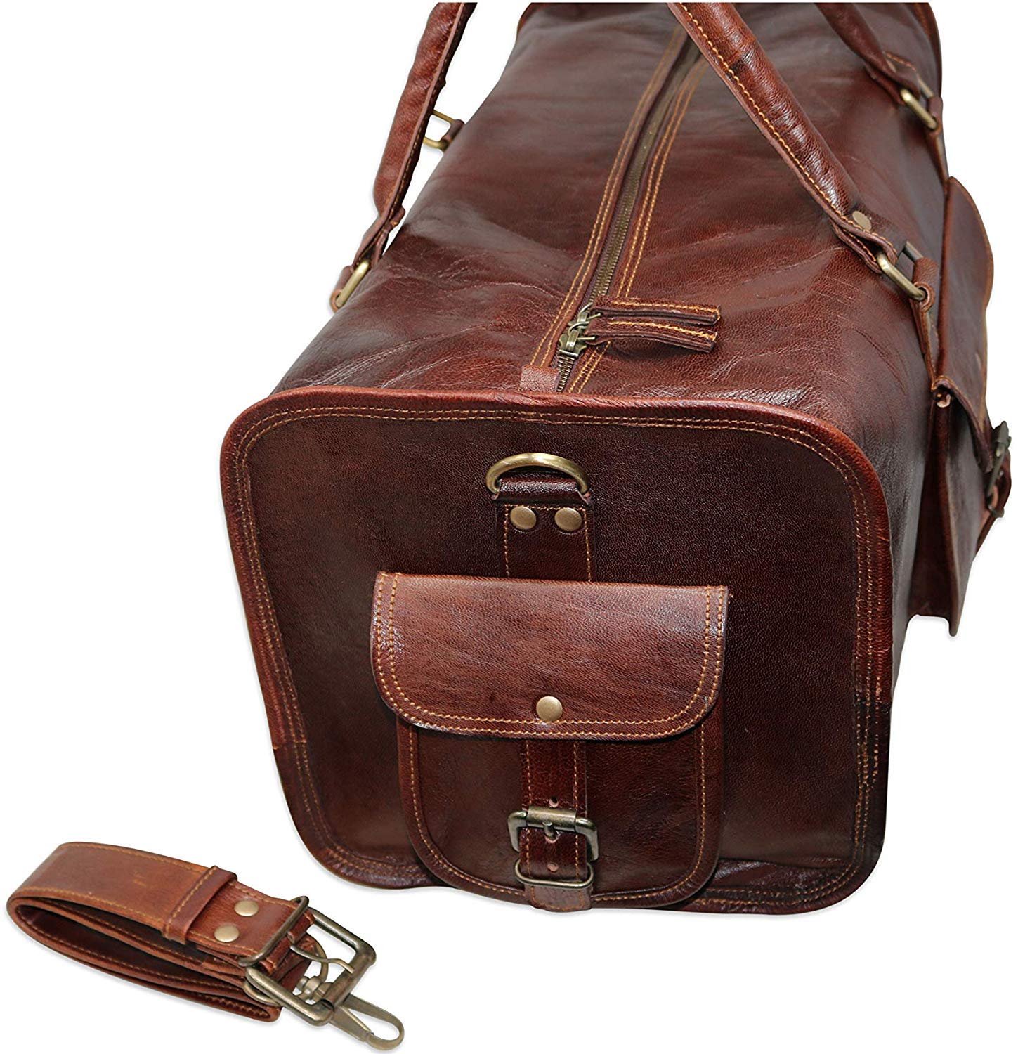 Premium Leather Duffle Bag for Travel & Gym - Waterproof Carry-On Luggage, Overnight Weekender Bag - Perfect for Business Trips, Workouts & Weekend Getaways