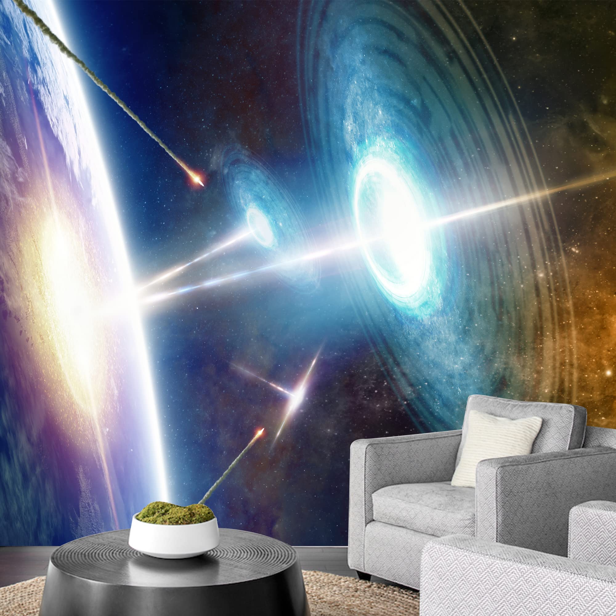 Removable Peel and Stick Wallpaper - Giant Universe Planets Wall Mural (100x144 inches) for Bedroom Decor | Perfect for Kids Rooms, Nursery, Dorm & Home Office