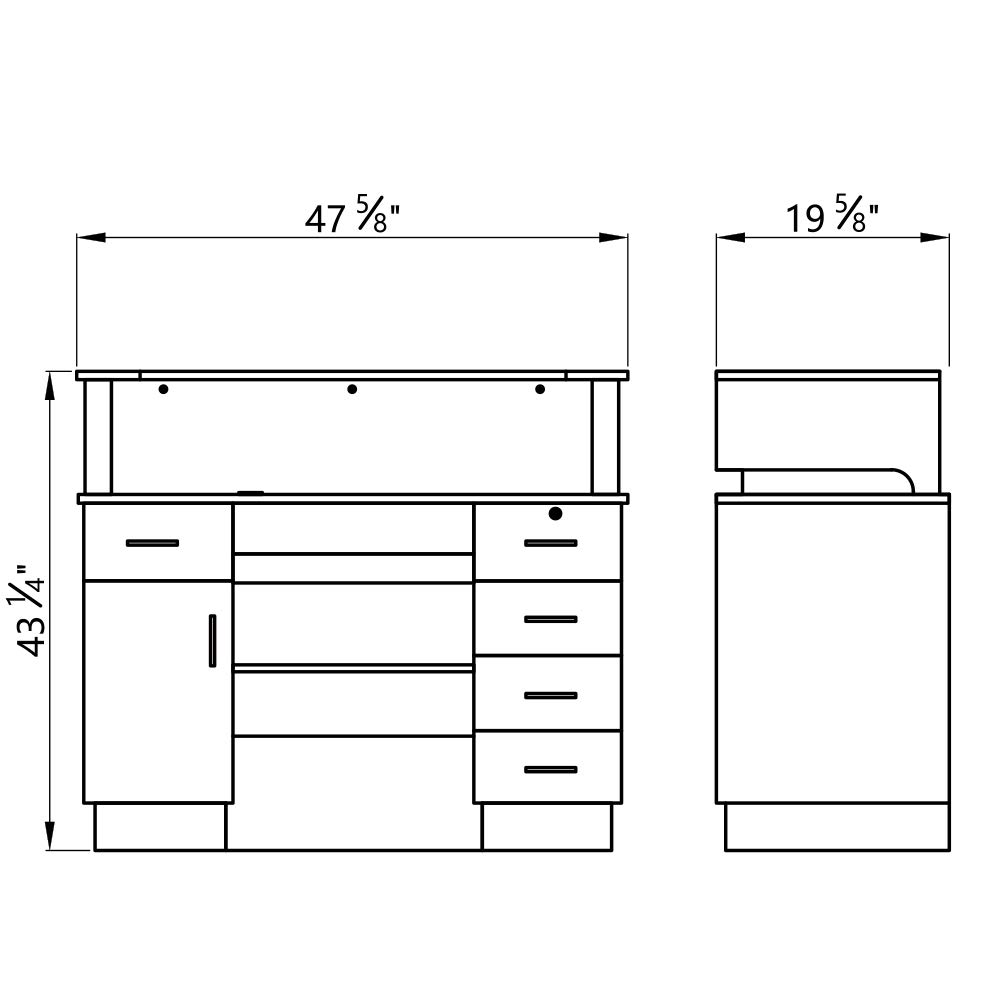 Langara Silver Grey LED Lighted Reception Desk - Modern Office Counter for Lobby, Waiting Area & Front Desk (Professional Reception Lighting Solution)