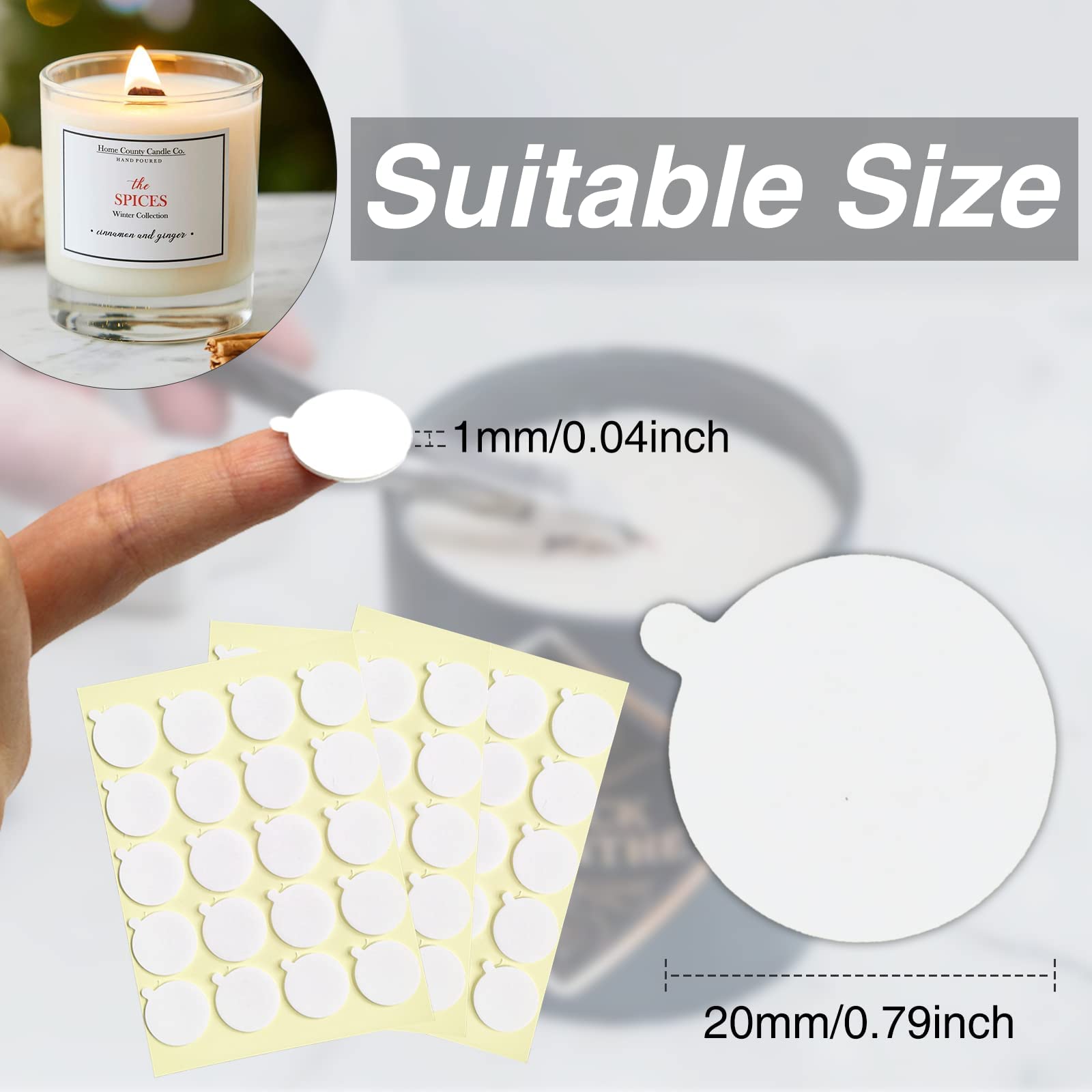 Aubeco 240PCS Candle Making Kit with Wick Stickers - Premium Double-Sided Wax Stickers with Little Tail for DIY Candle Making Supplies - Perfect for Home Crafts, Gifts, and Aromatherapy Candles